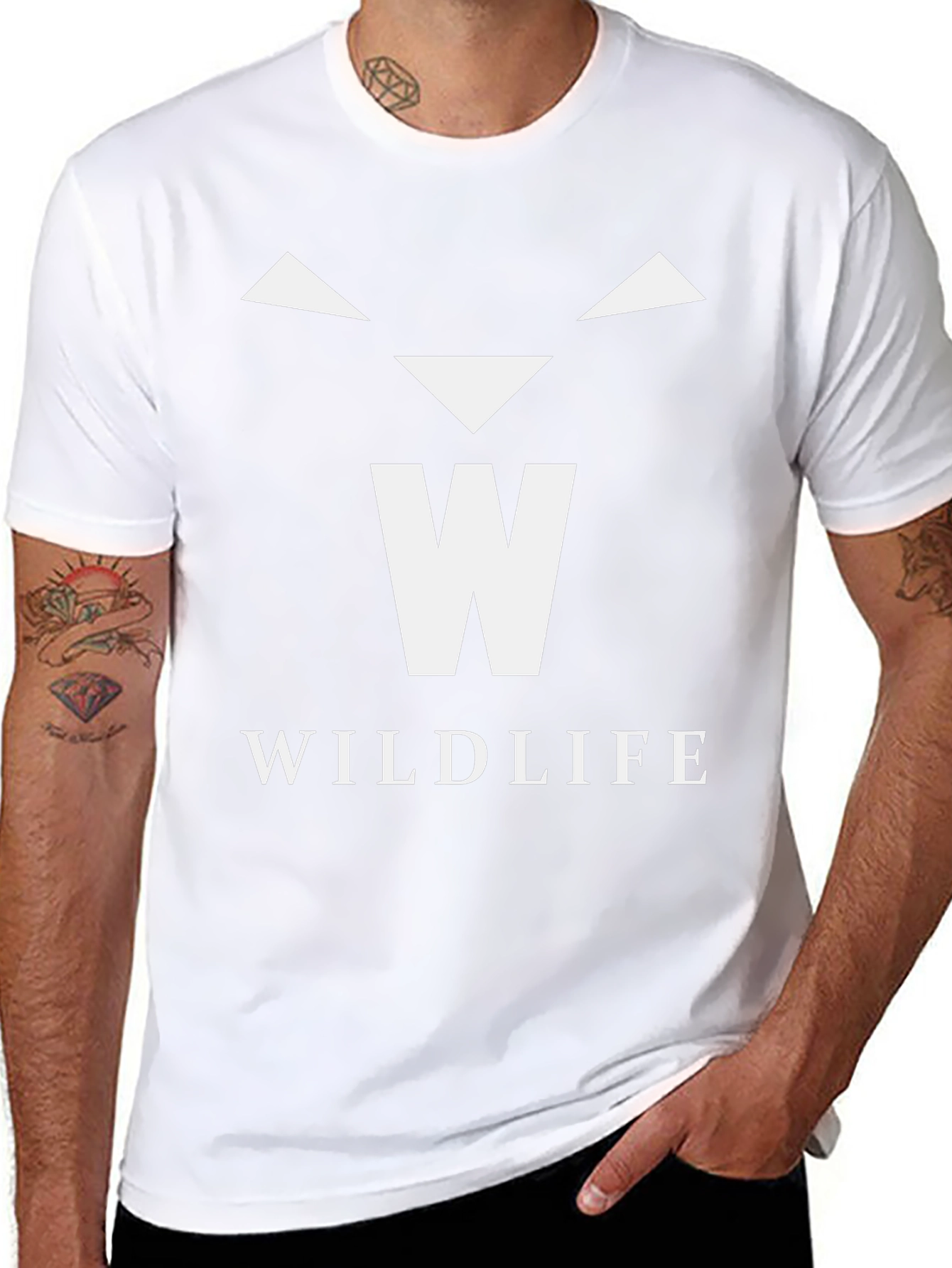 Wildlife Graphic Tee - Black Cotton T-Shirt