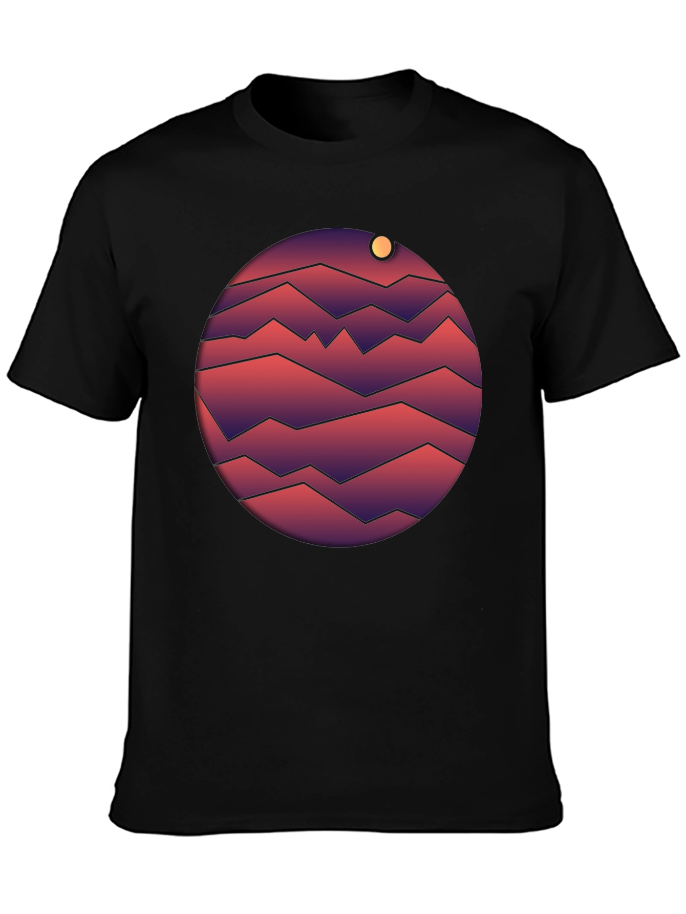 Geometric Planet T-Shirt - Retro Style