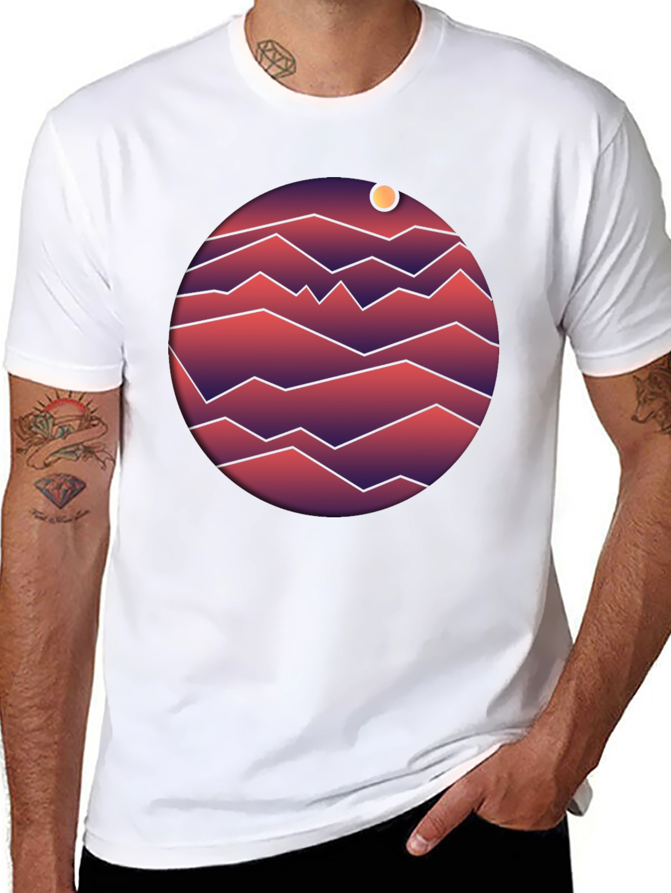 Geometric Planet T-Shirt - Retro Style