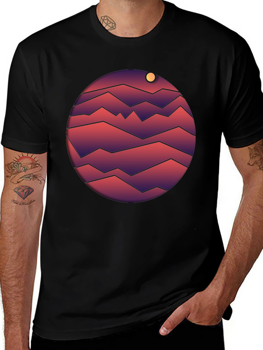 Geometric Planet T-Shirt - Retro Style