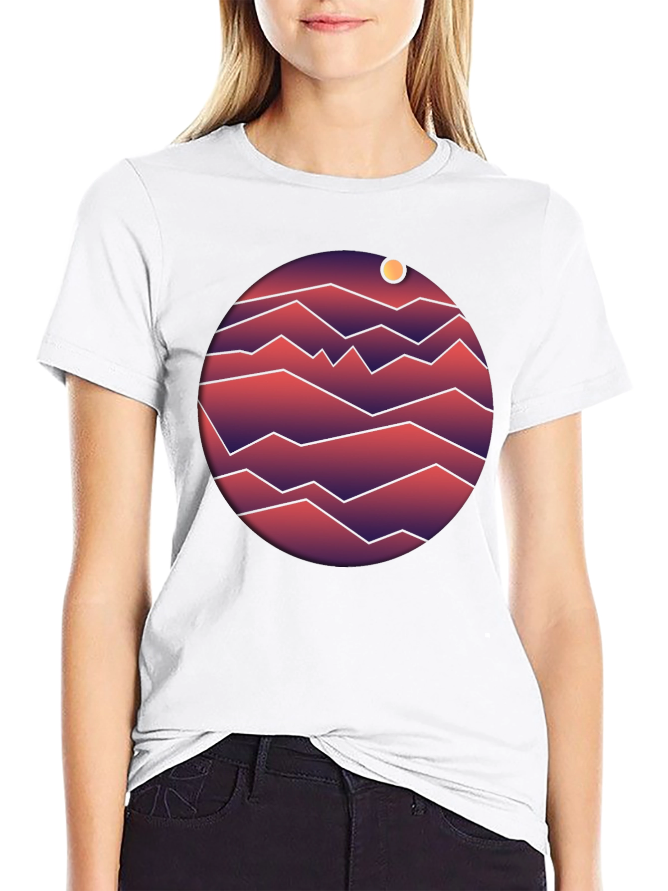 Geometric Planet T-Shirt - Retro Style