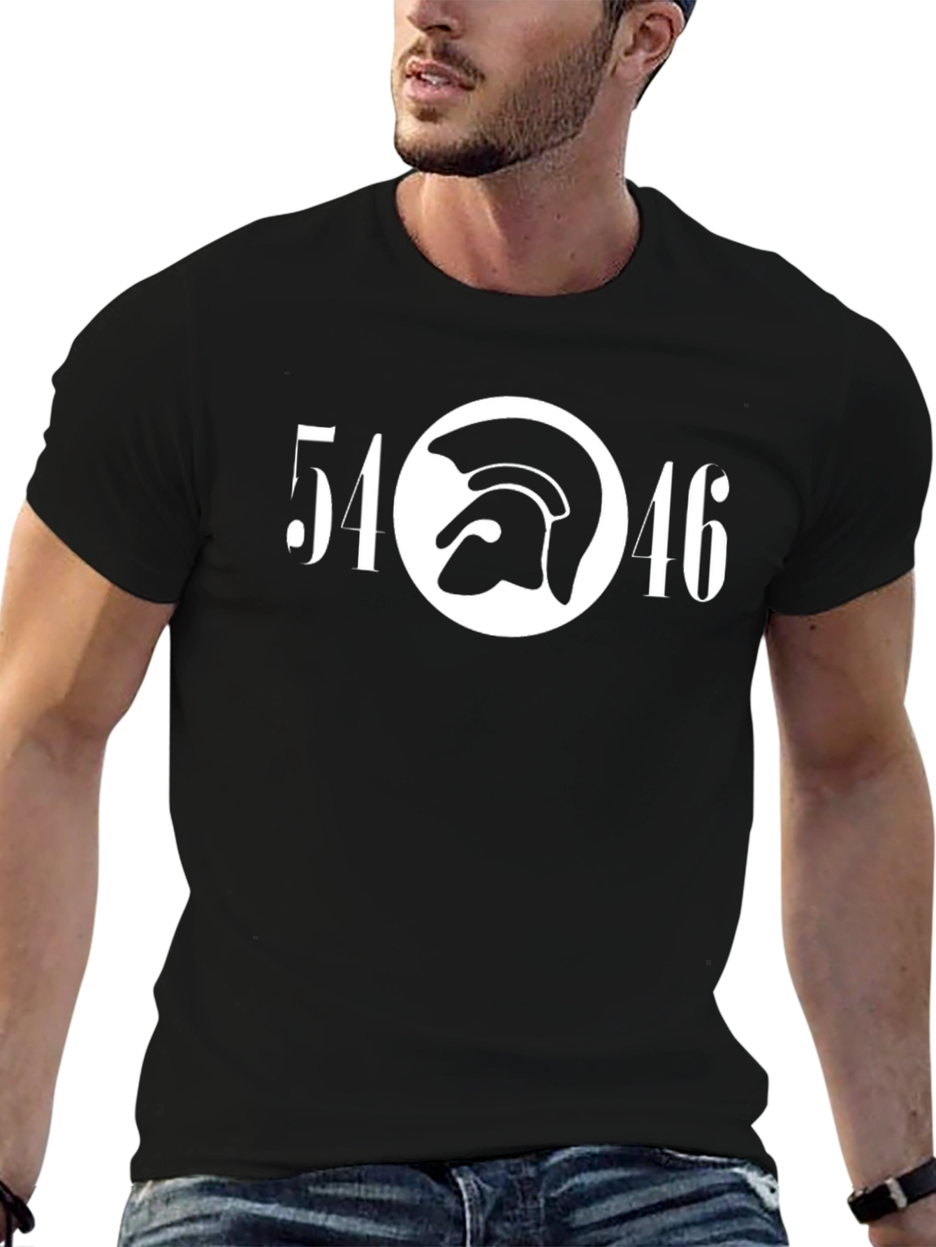54-46 T-Shirt - Black with White Logo