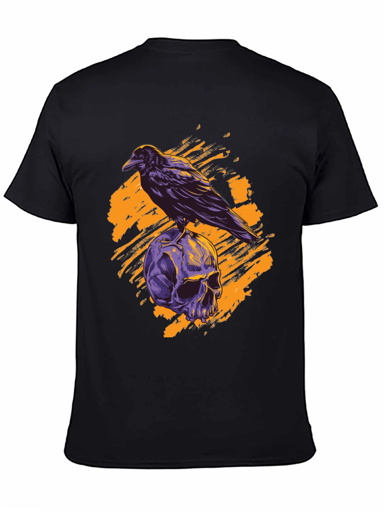 Raven Skull Graphic Tee - Gothic Style