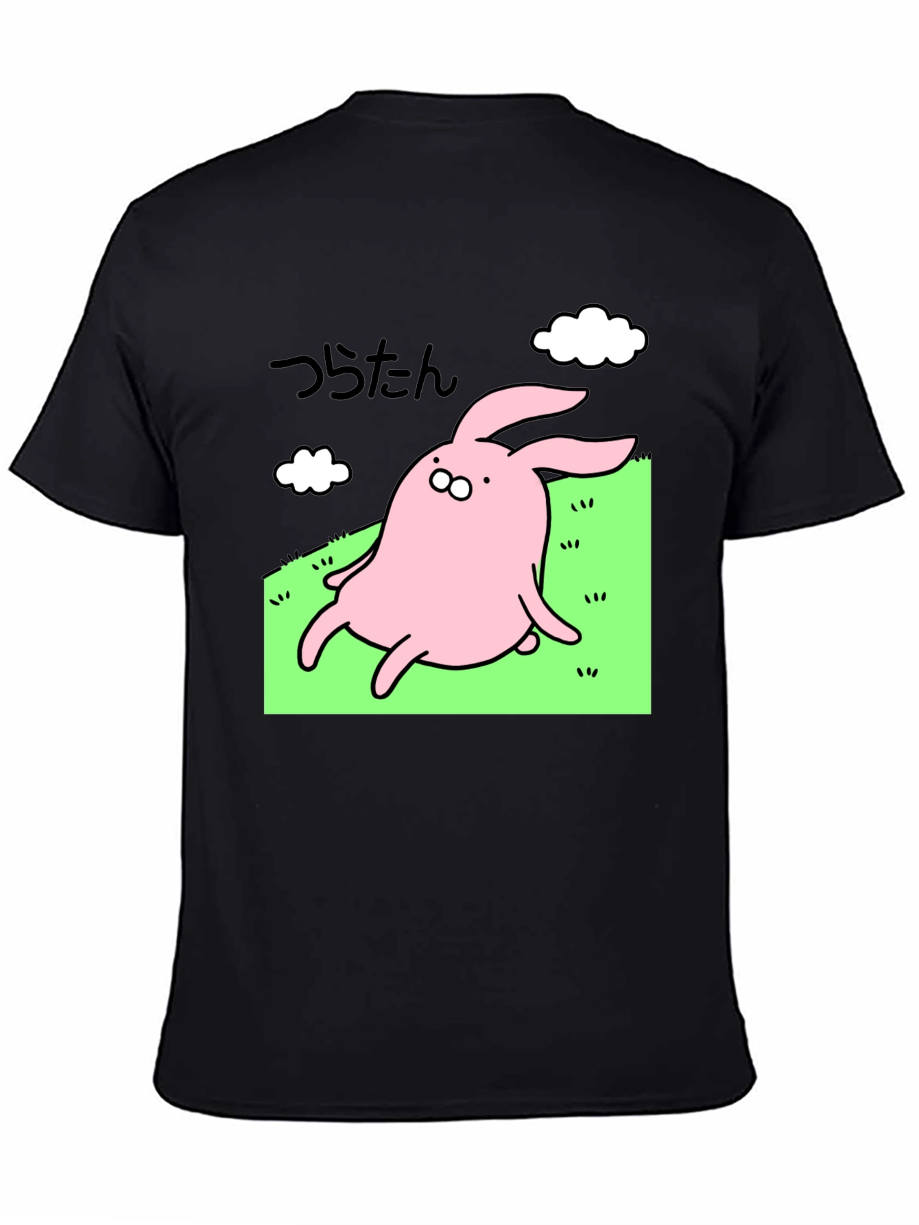 Cute Bunny Graphic Black T-Shirt - Whimsical Style