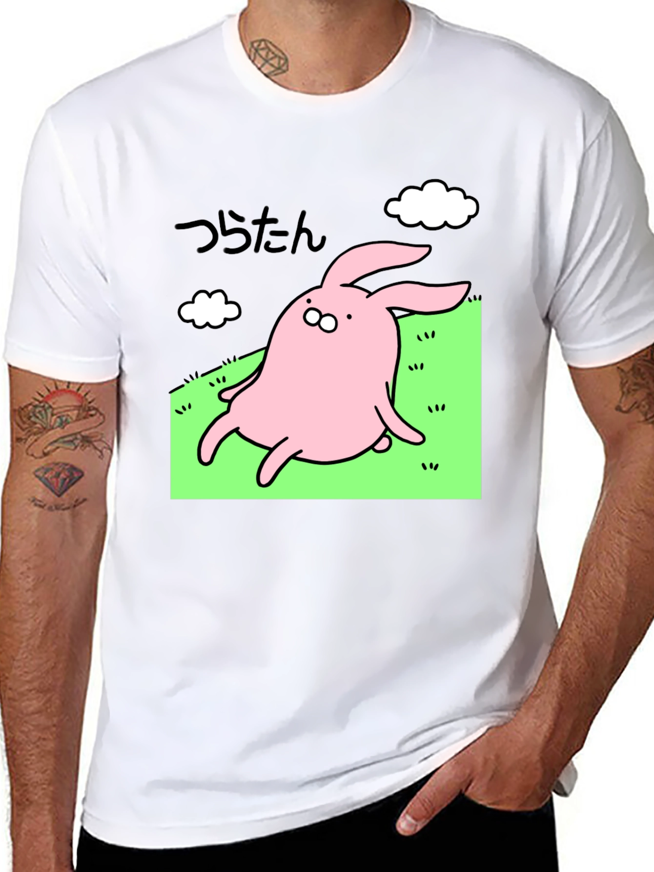 Cute Bunny Graphic Black T-Shirt - Whimsical Style