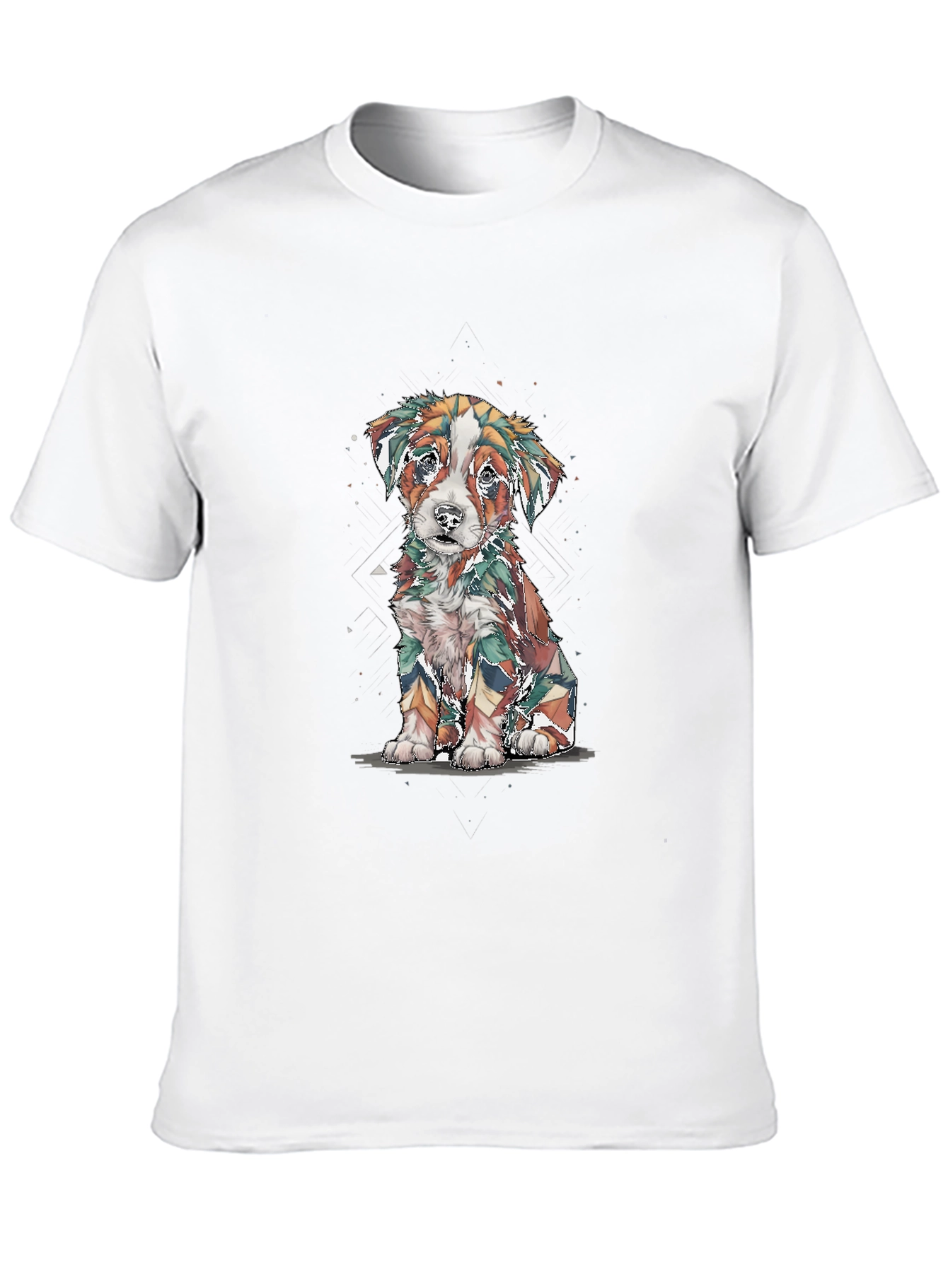 Abstract Puppy Graphic Tee - Stylish Black Shirt
