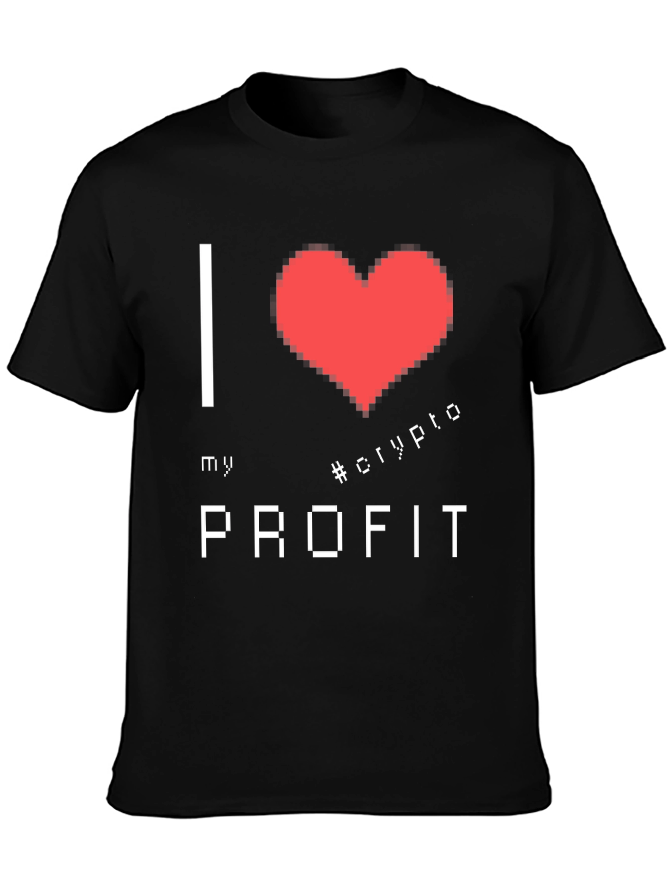 I Love Crypto Profit Graphic Tee - Black Cotton