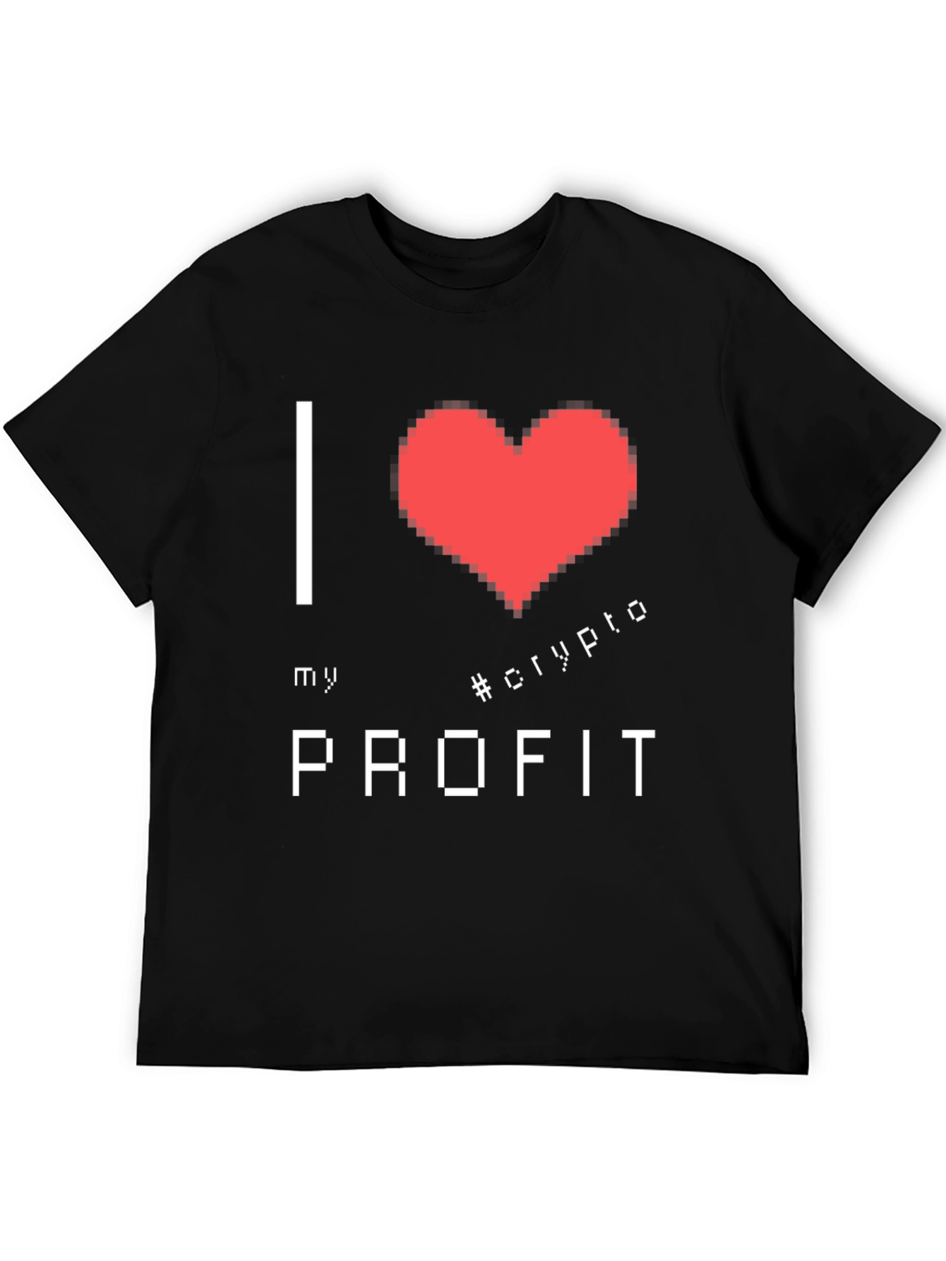 I Love Crypto Profit Graphic Tee - Black Cotton