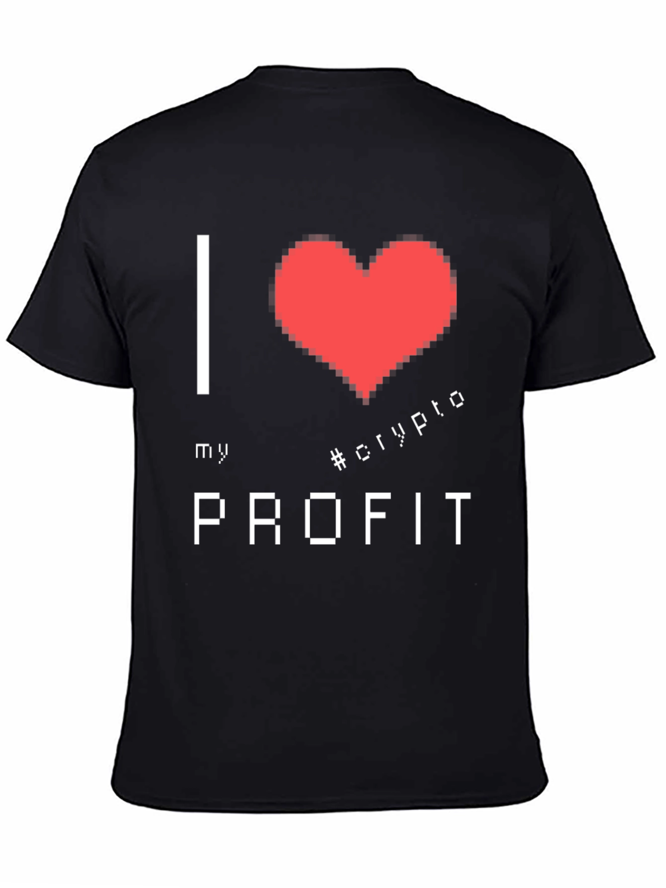 I Love Crypto Profit Graphic Tee - Black Cotton