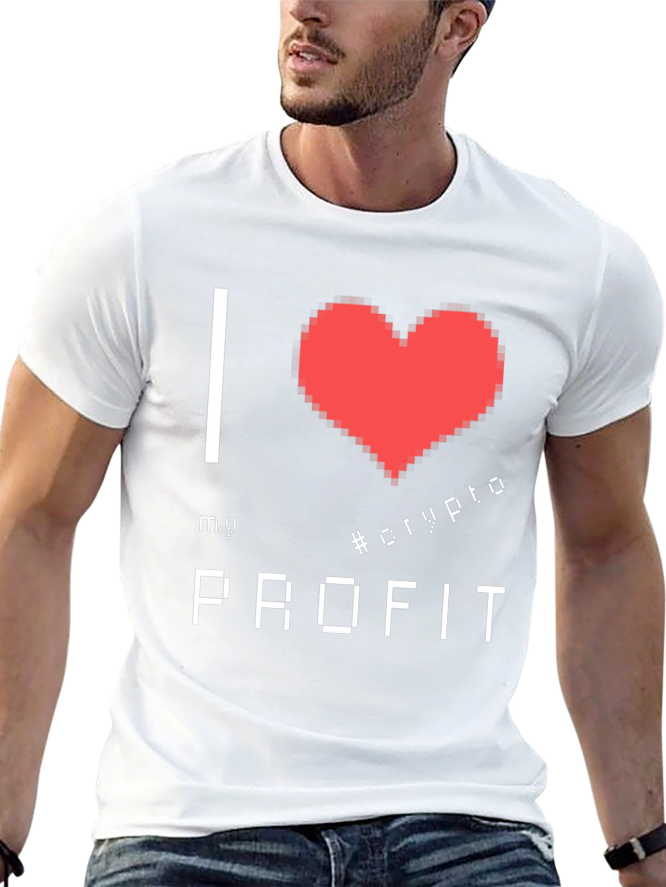 I Love Crypto Profit Graphic Tee - Black Cotton