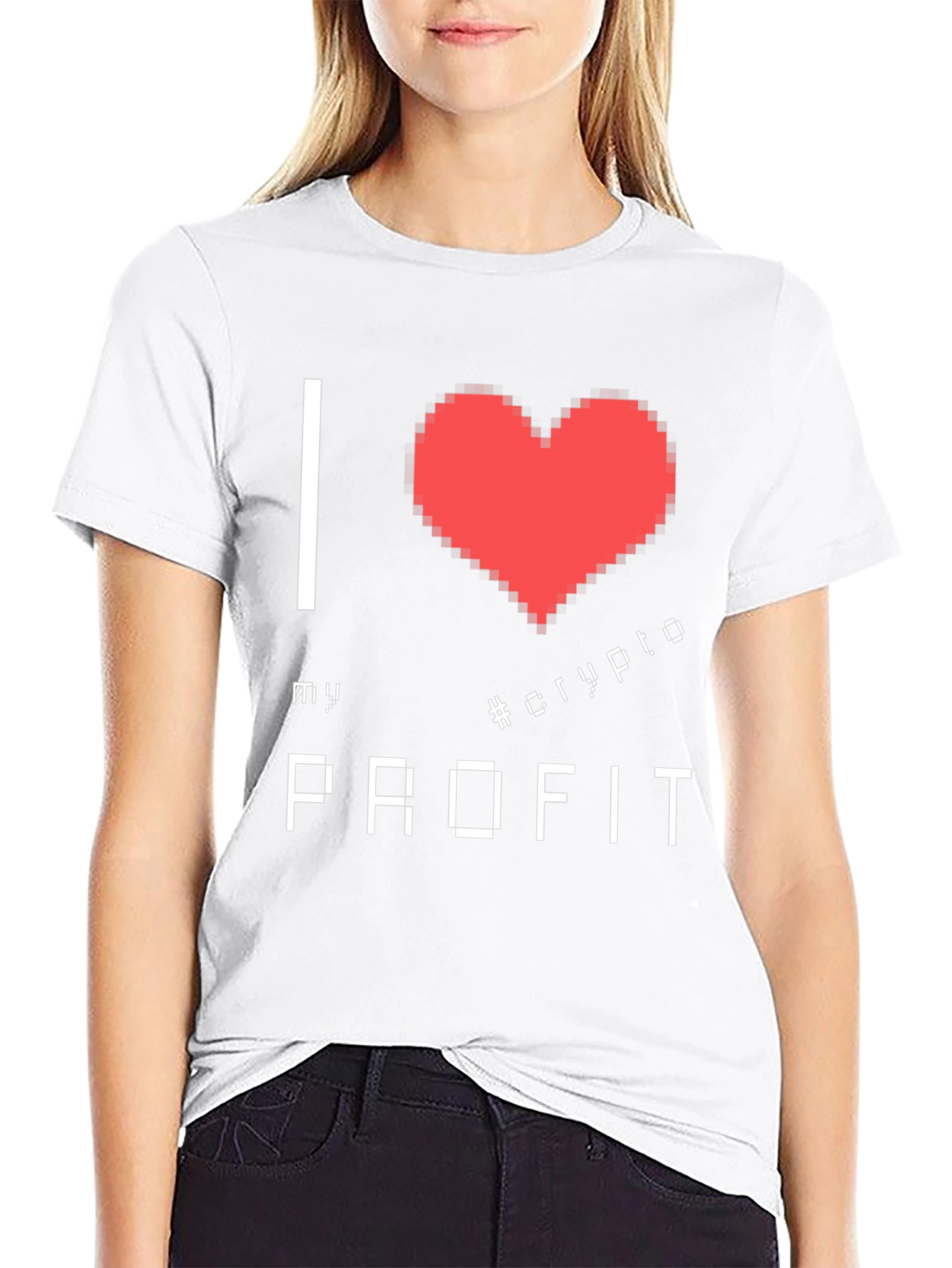 I Love Crypto Profit Graphic Tee - Black Cotton