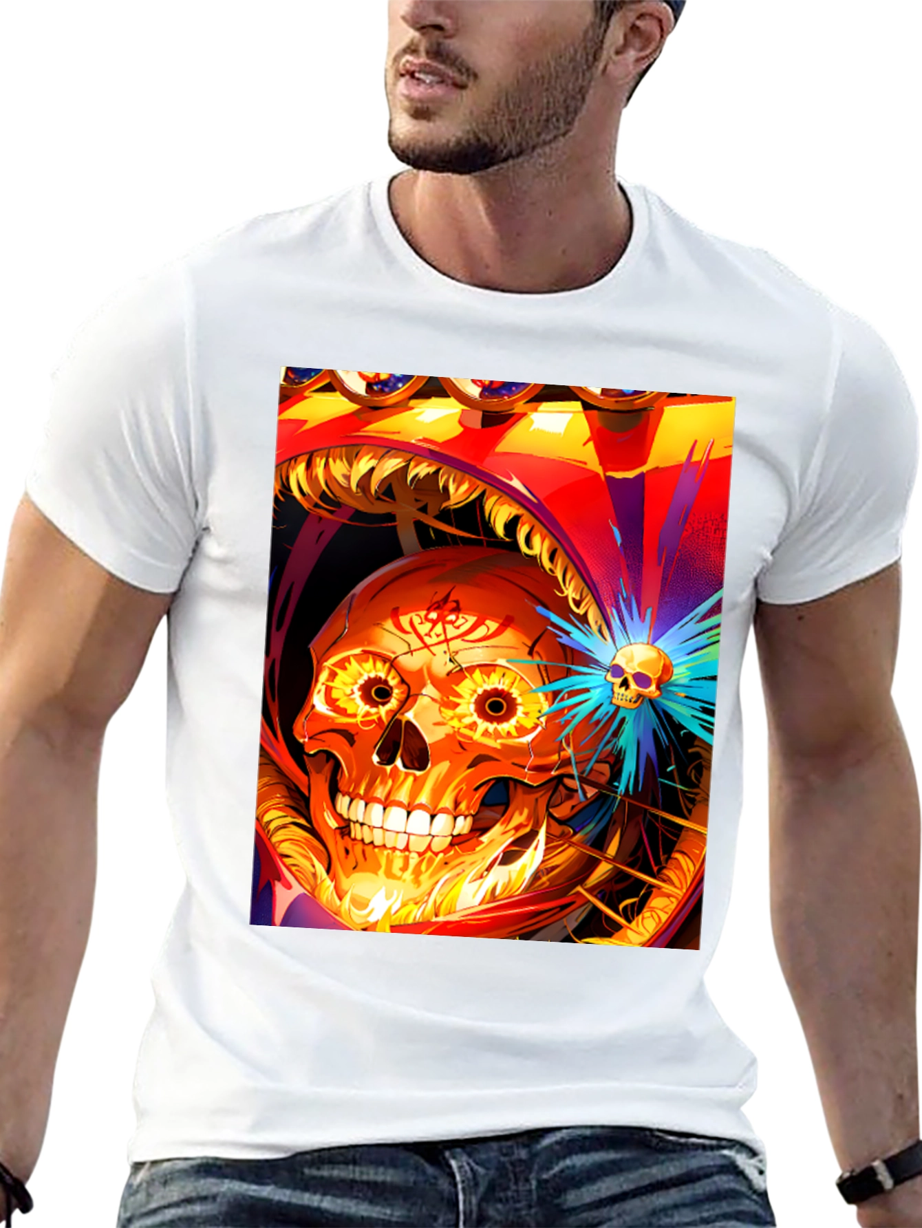 Skull Graphic Tee - Vivid Artistic Design