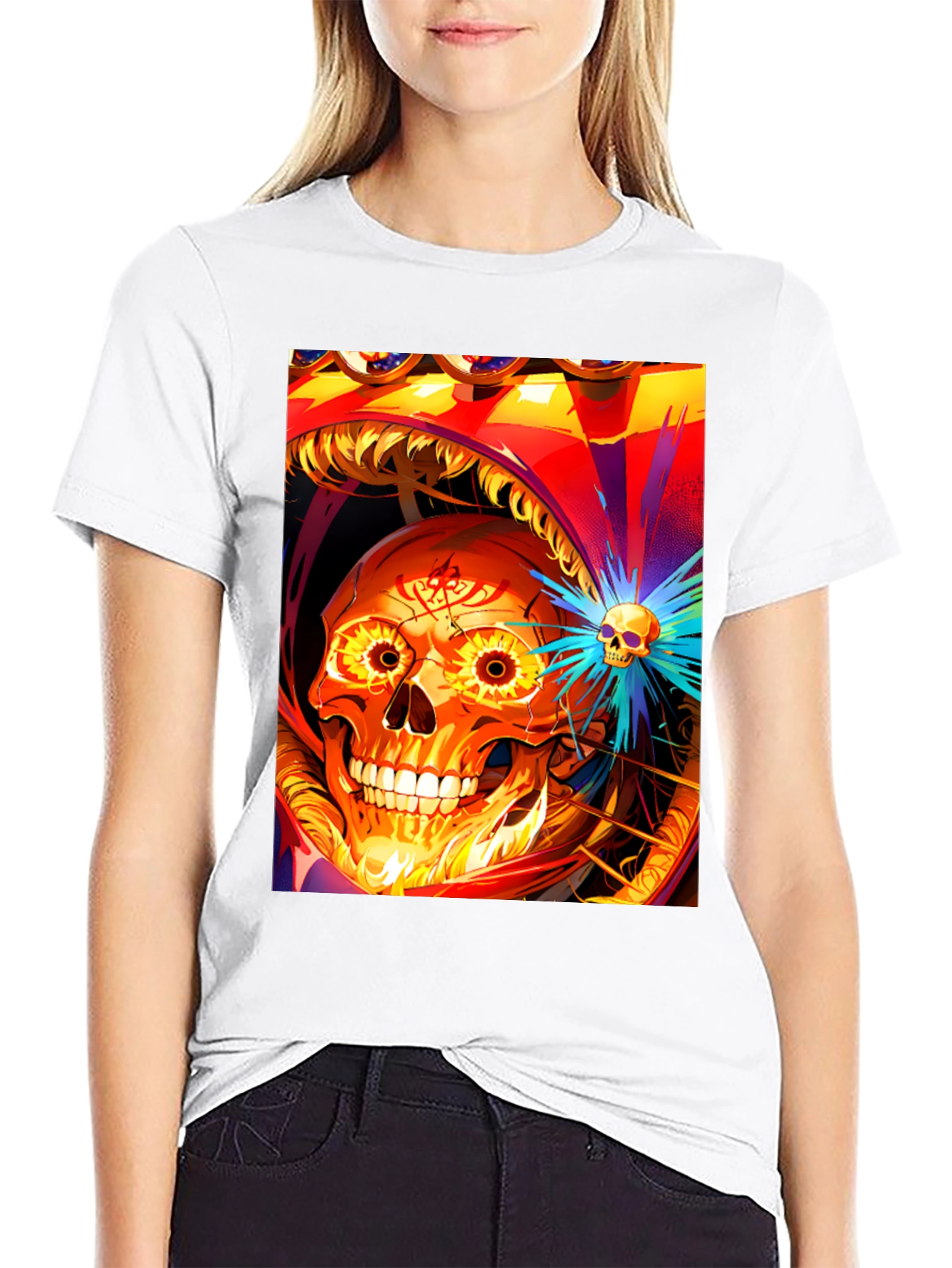 Skull Graphic Tee - Vivid Artistic Design
