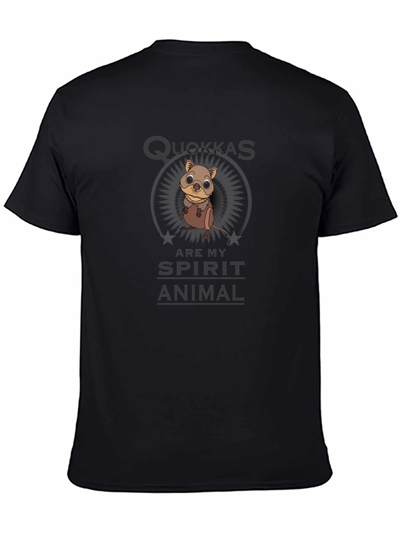 Quokka Spirit Animal Black T-Shirt