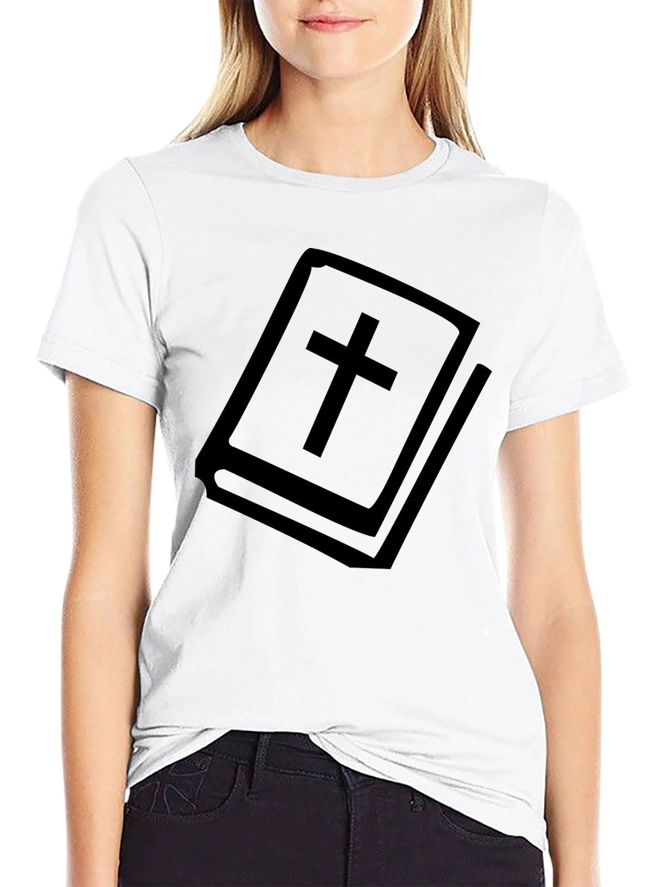 Bible Cross Graphic T-Shirt - Christian Faith Tee