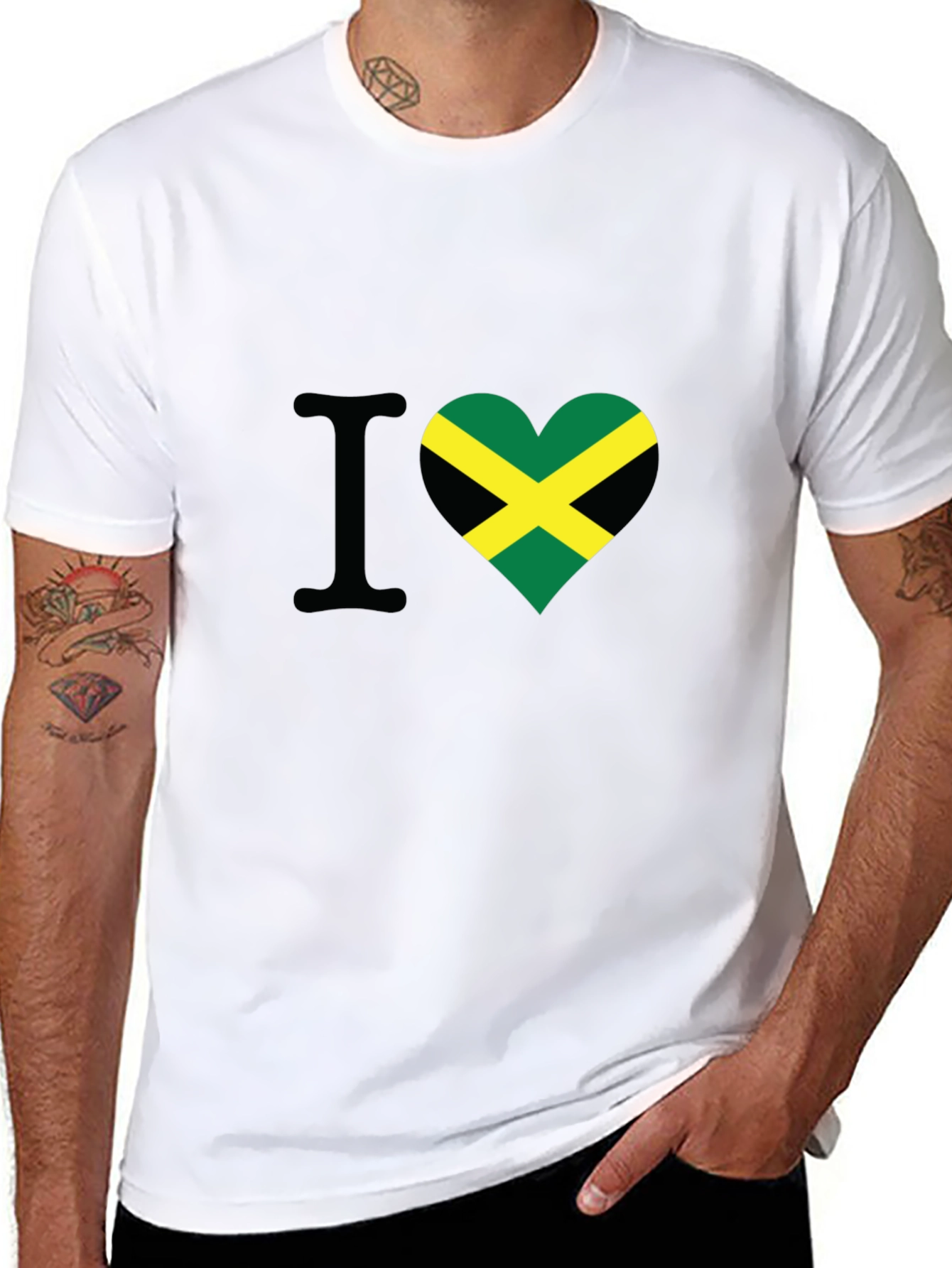 I Love Jamaica Heart Flag T-Shirt