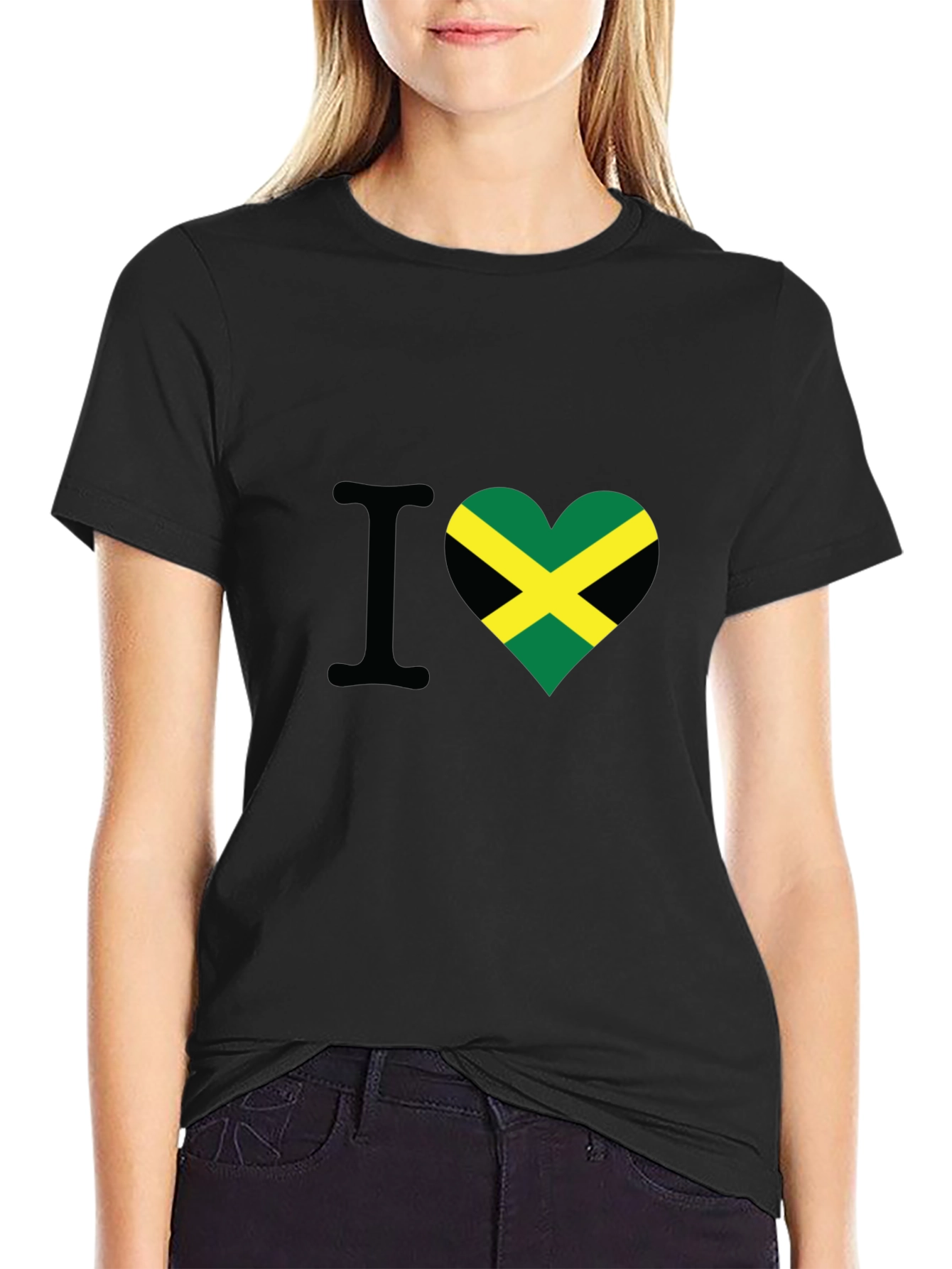 I Love Jamaica Heart Flag T-Shirt