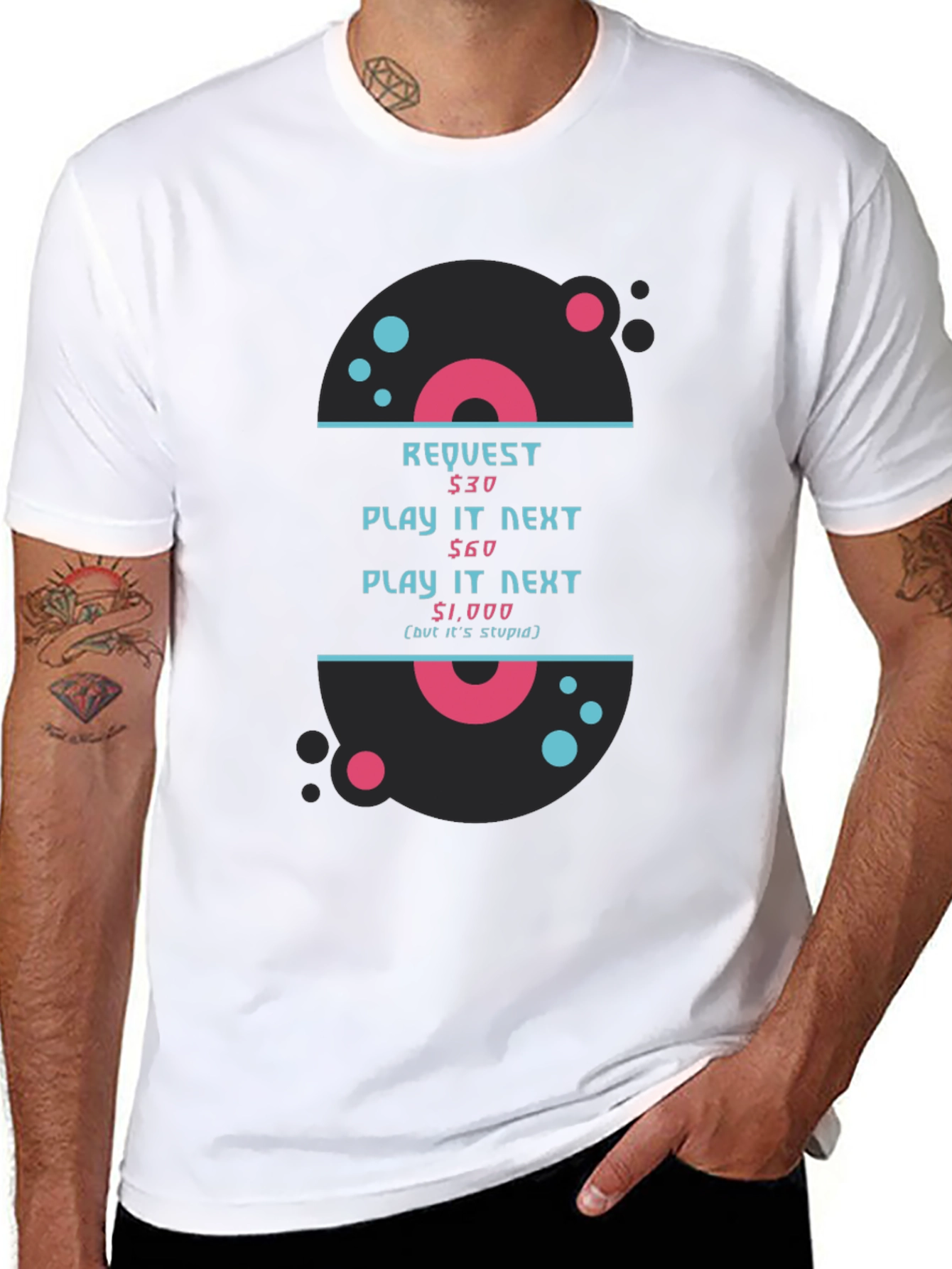 Humorous DJ Request T-Shirt - Play It Next!