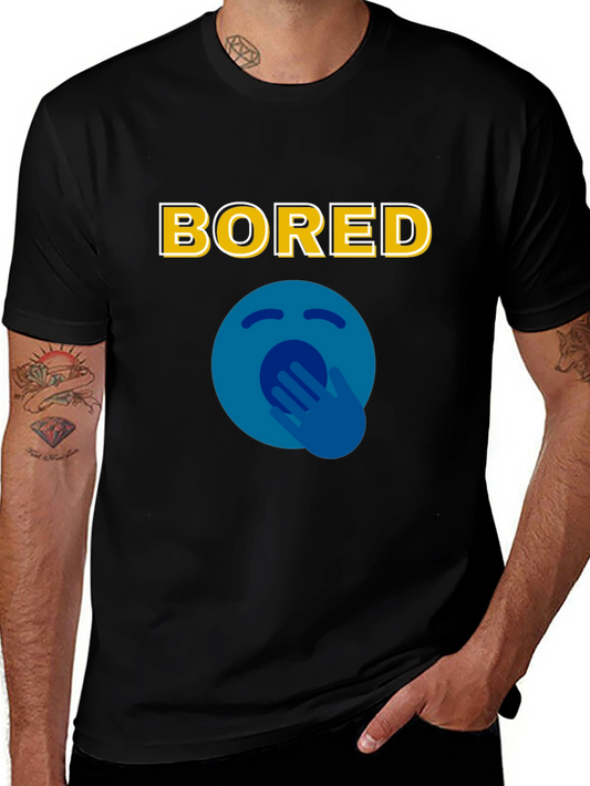 Bored Emoji Graphic Tee - Soft Cotton Blend T-Shirt