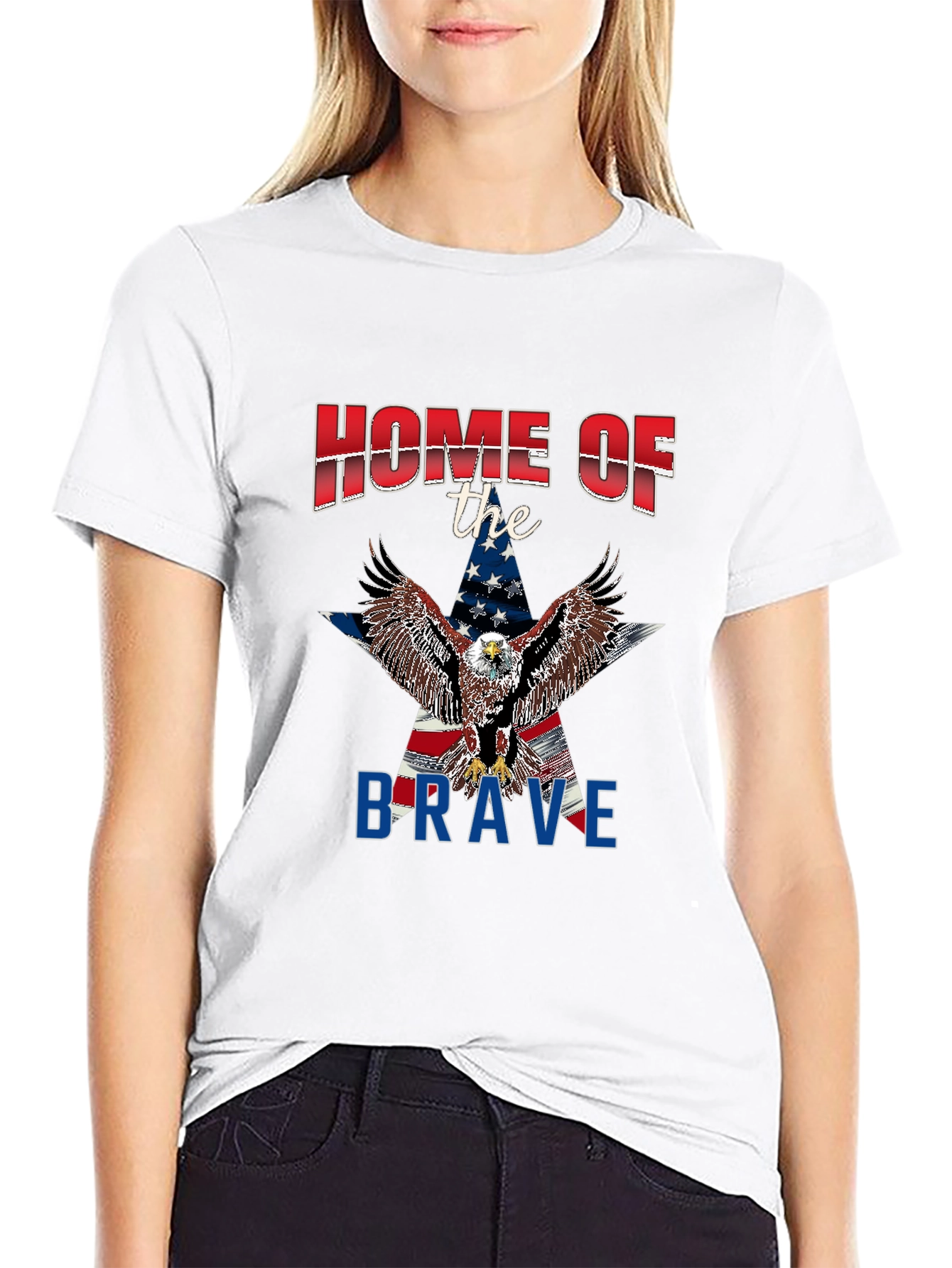 Home of the Brave Patriotic Eagle T-Shirt