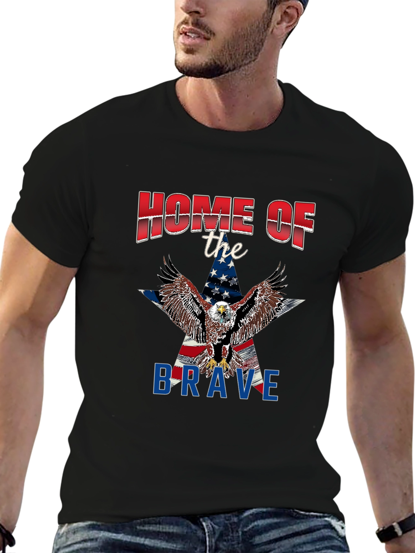 Home of the Brave Patriotic Eagle T-Shirt