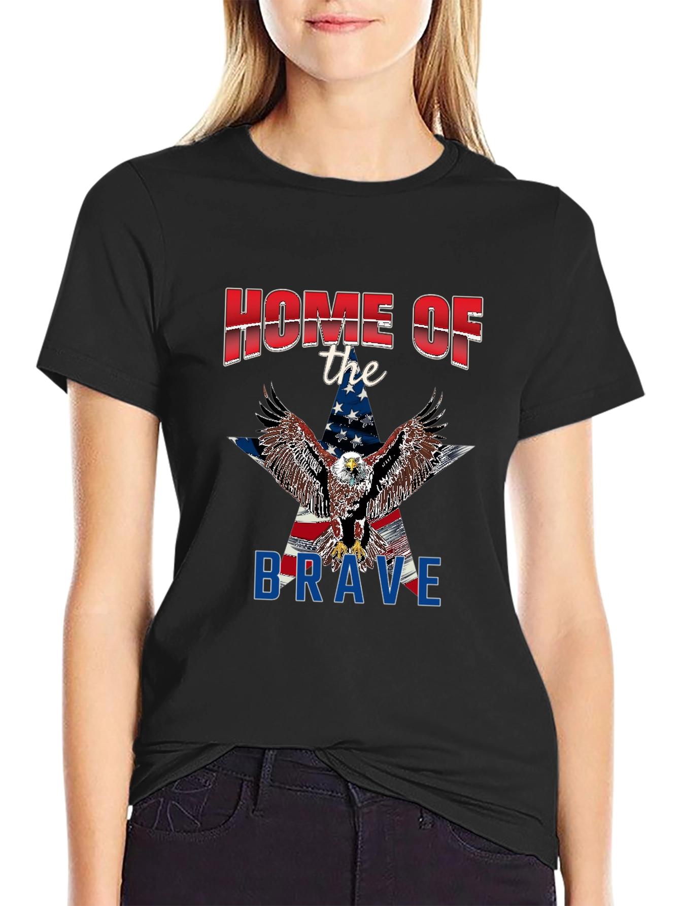 Home of the Brave Patriotic Eagle T-Shirt