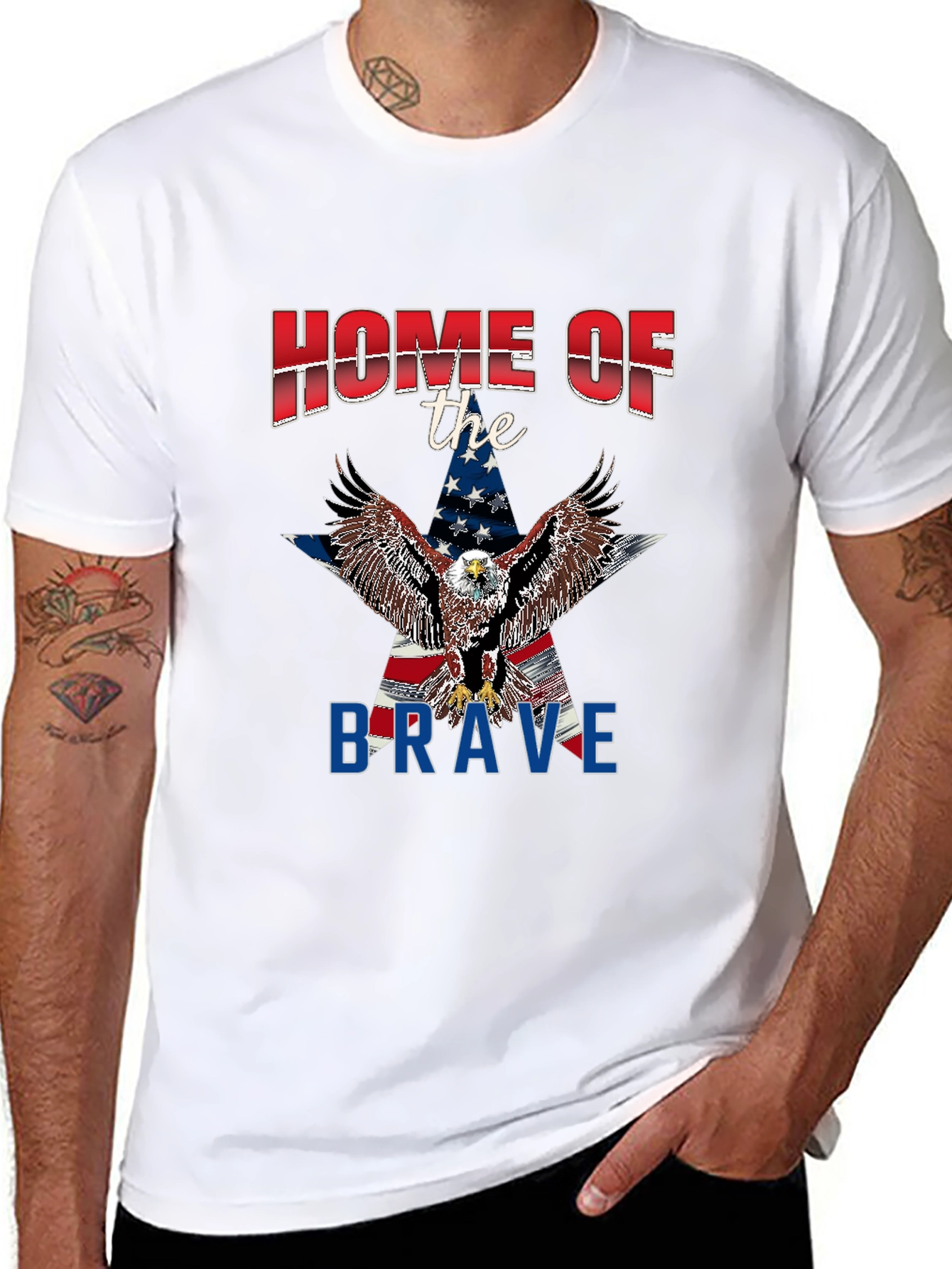 Home of the Brave Patriotic Eagle T-Shirt