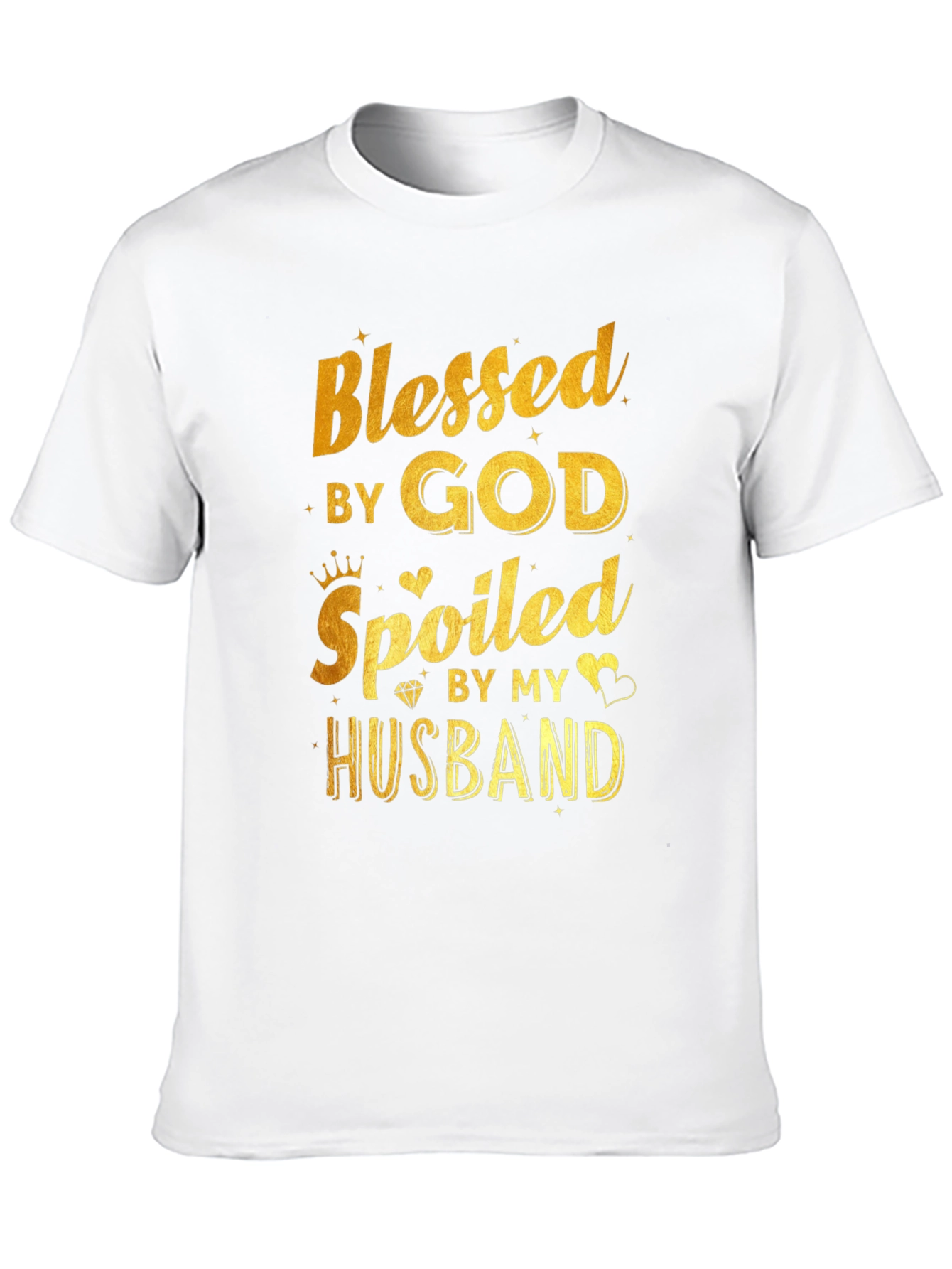Blessed by God Spoiled by Husband Black T-Shirt