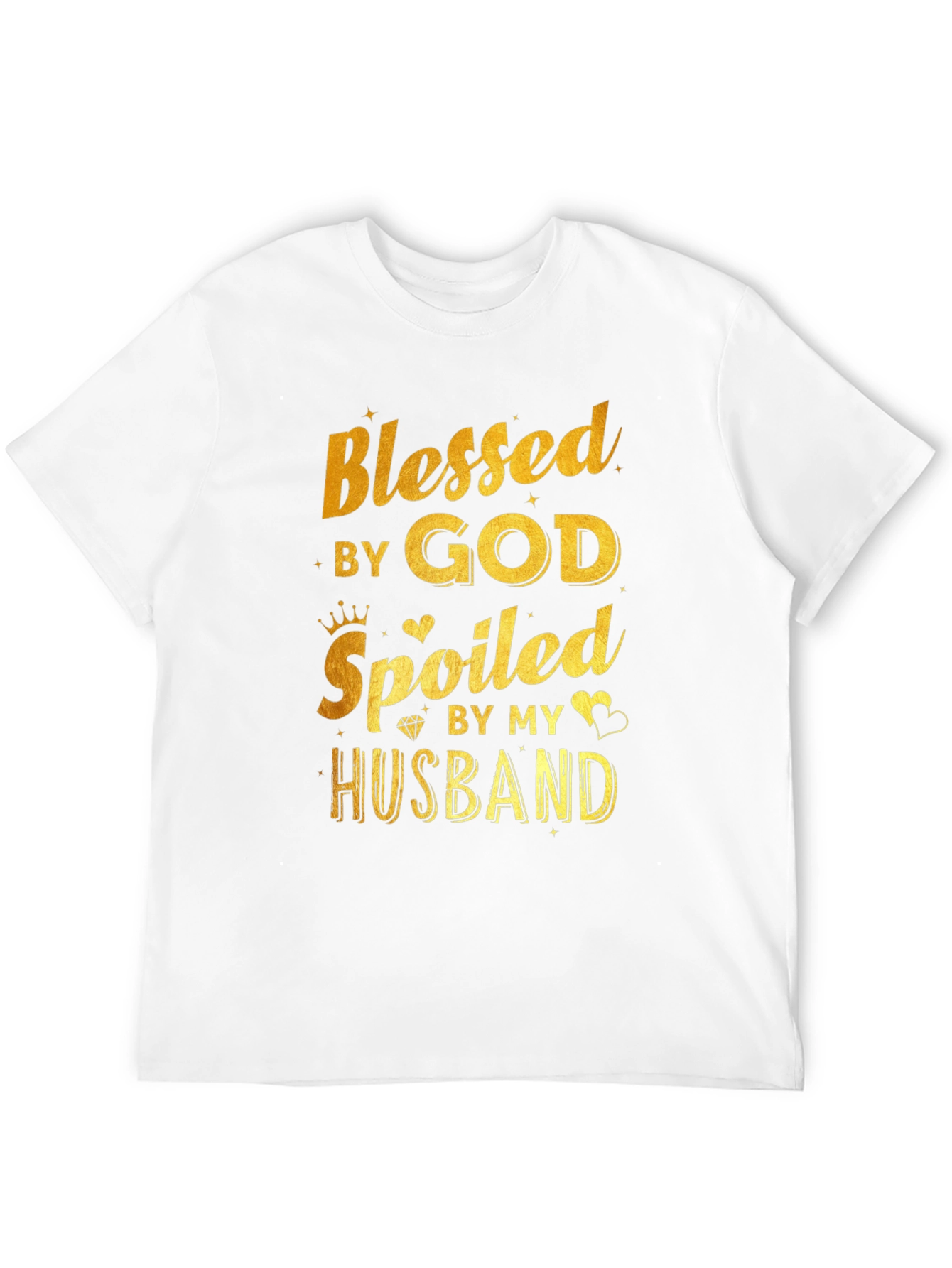 Blessed by God Spoiled by Husband Black T-Shirt