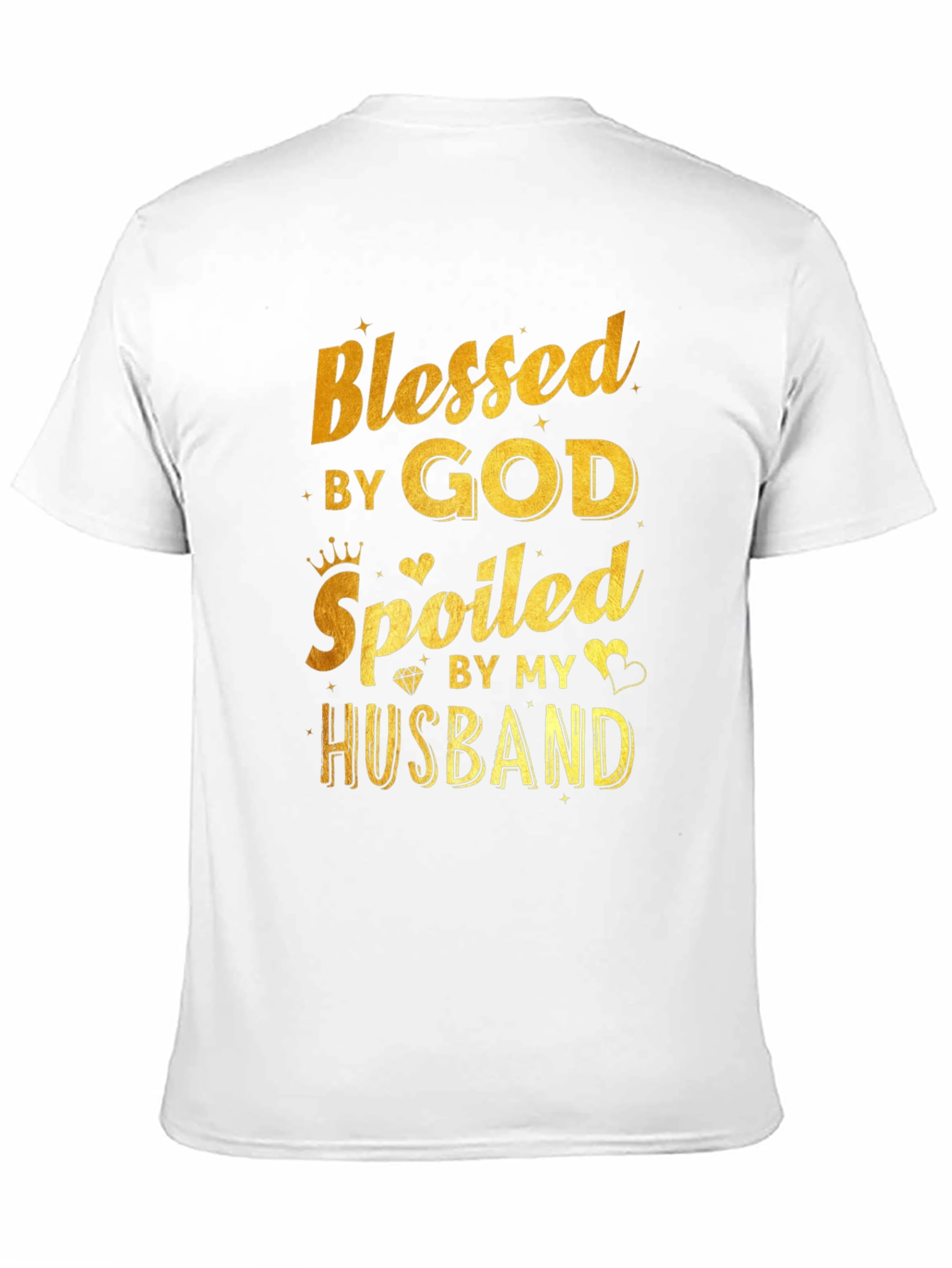Blessed by God Spoiled by Husband Black T-Shirt
