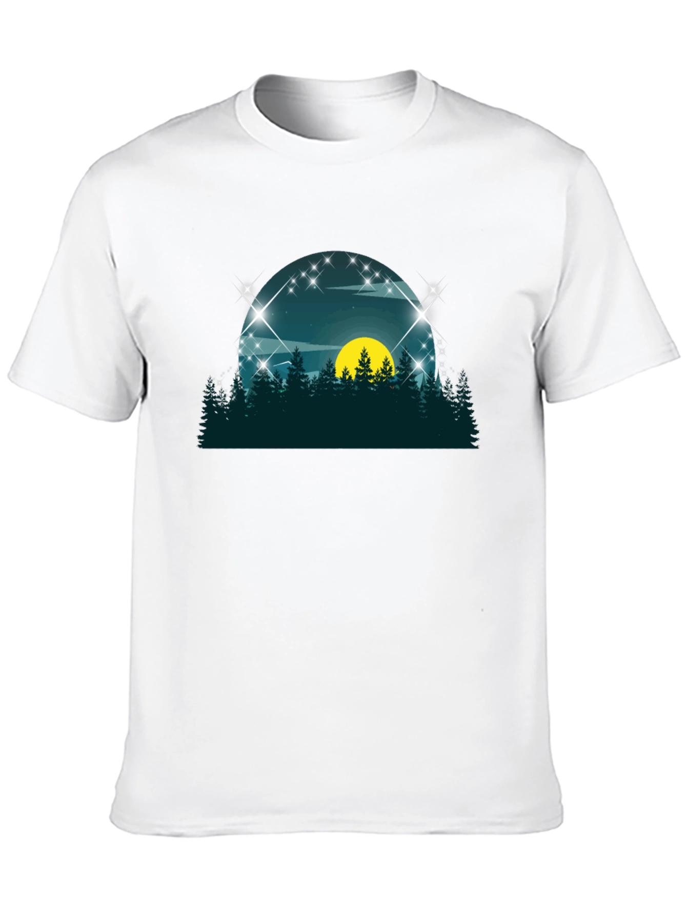 Nature Scene Graphic Tee - Black Cotton Blend