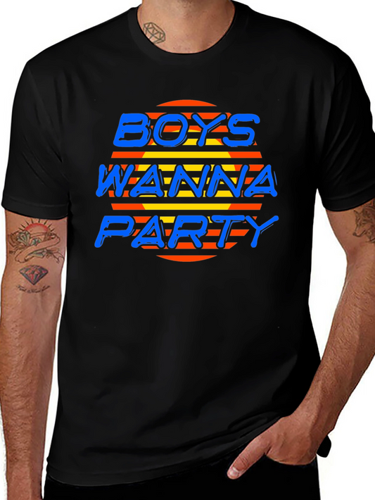 Boys Wanna Party T-Shirt Retro Sunset Tee