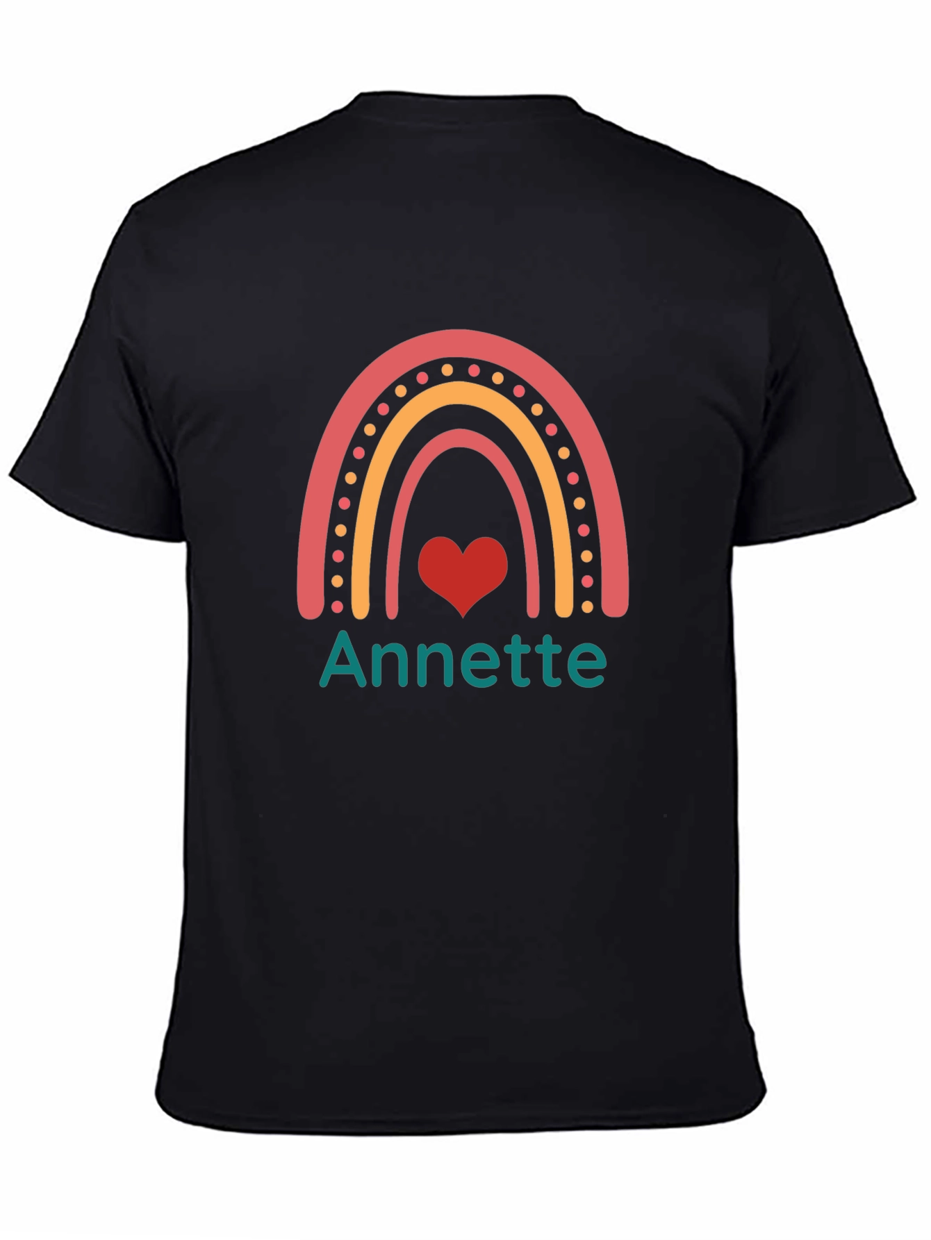 Annette Rainbow Heart Tee - Custom Name Shirt