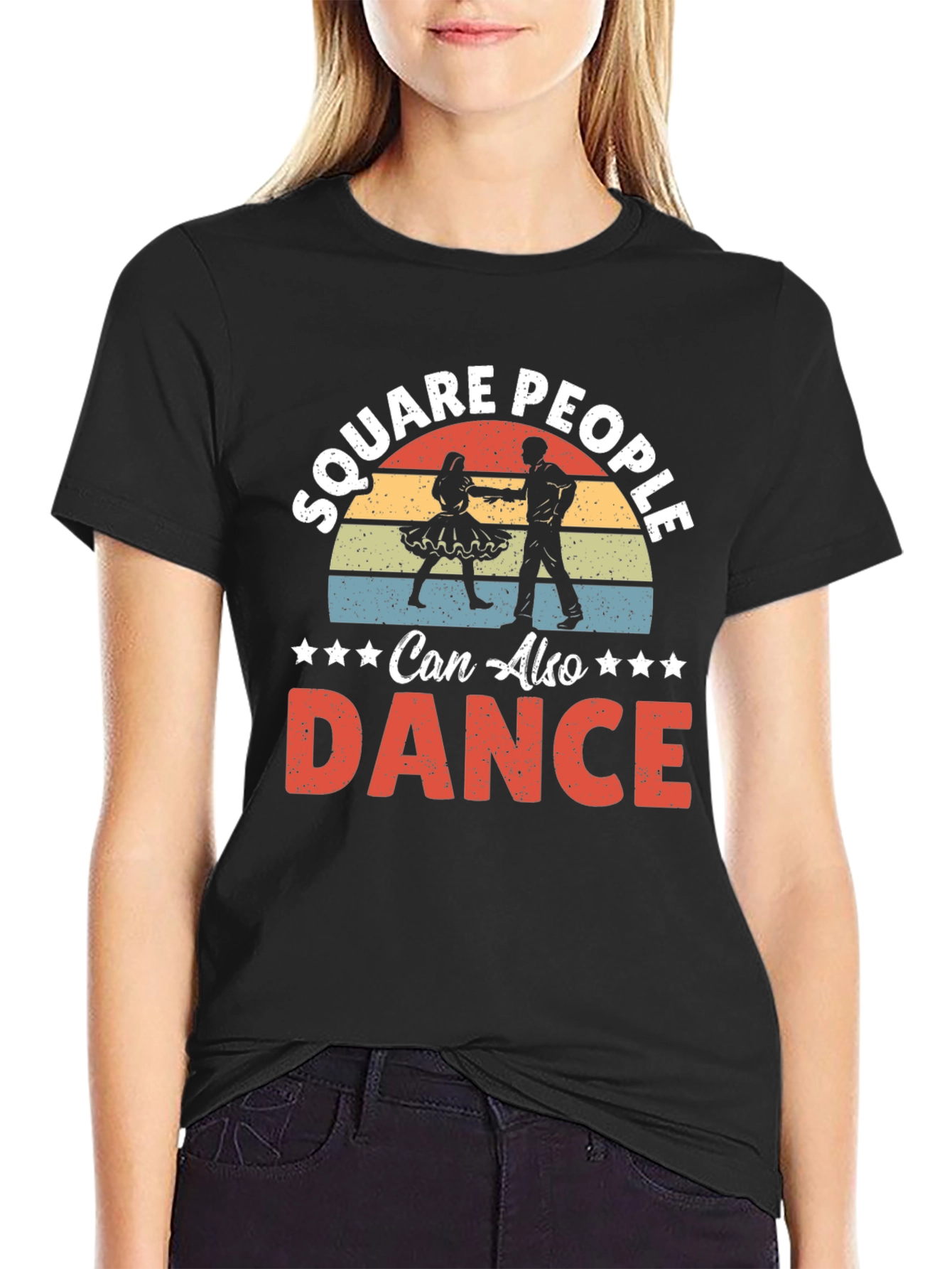Square People Can Also Dance Graphic Tee