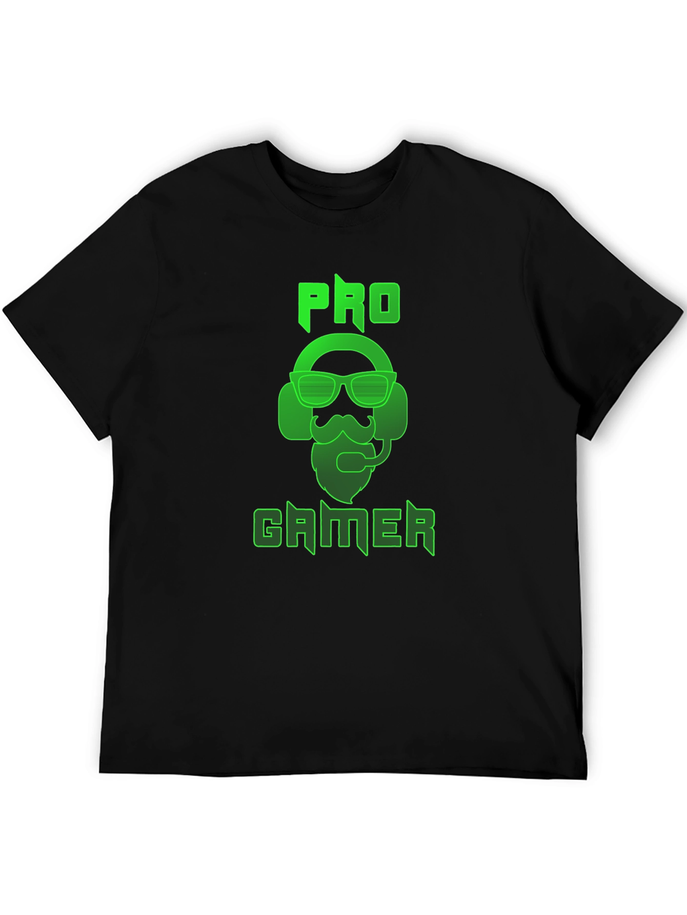 Pro Gamer Black T-Shirt - Bearded Gamer Design