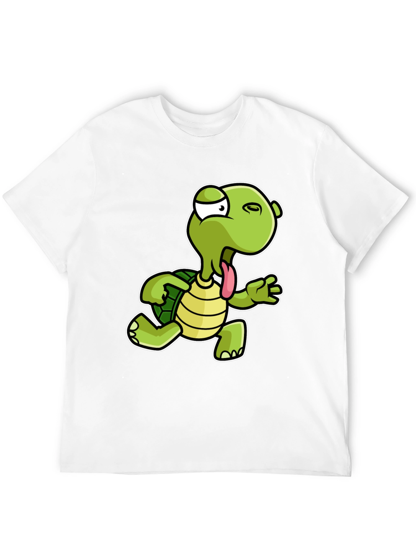 Funny Cartoon Turtle Black T-Shirt