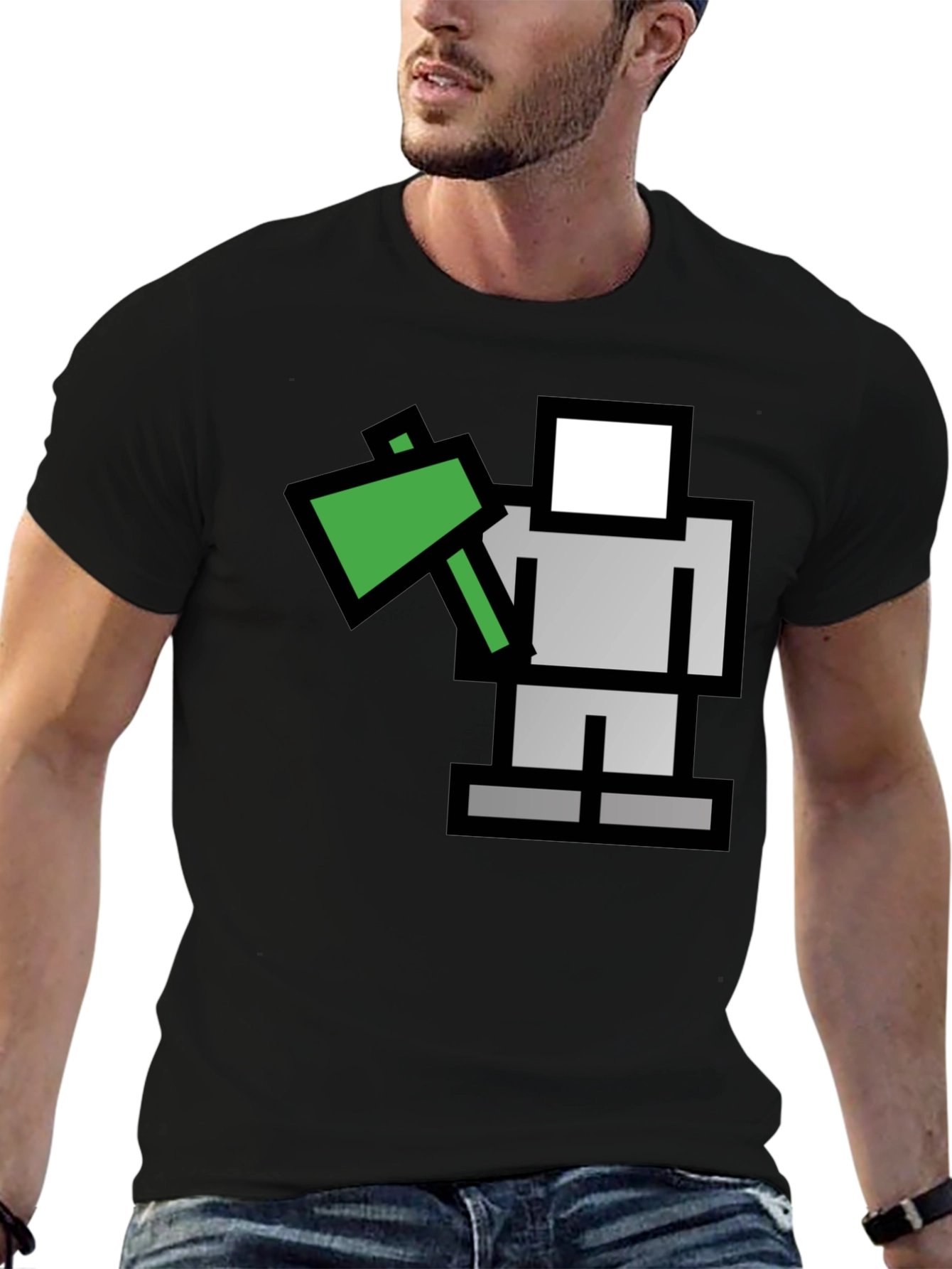 Pixelated Lumberjack Black Graphic Tee