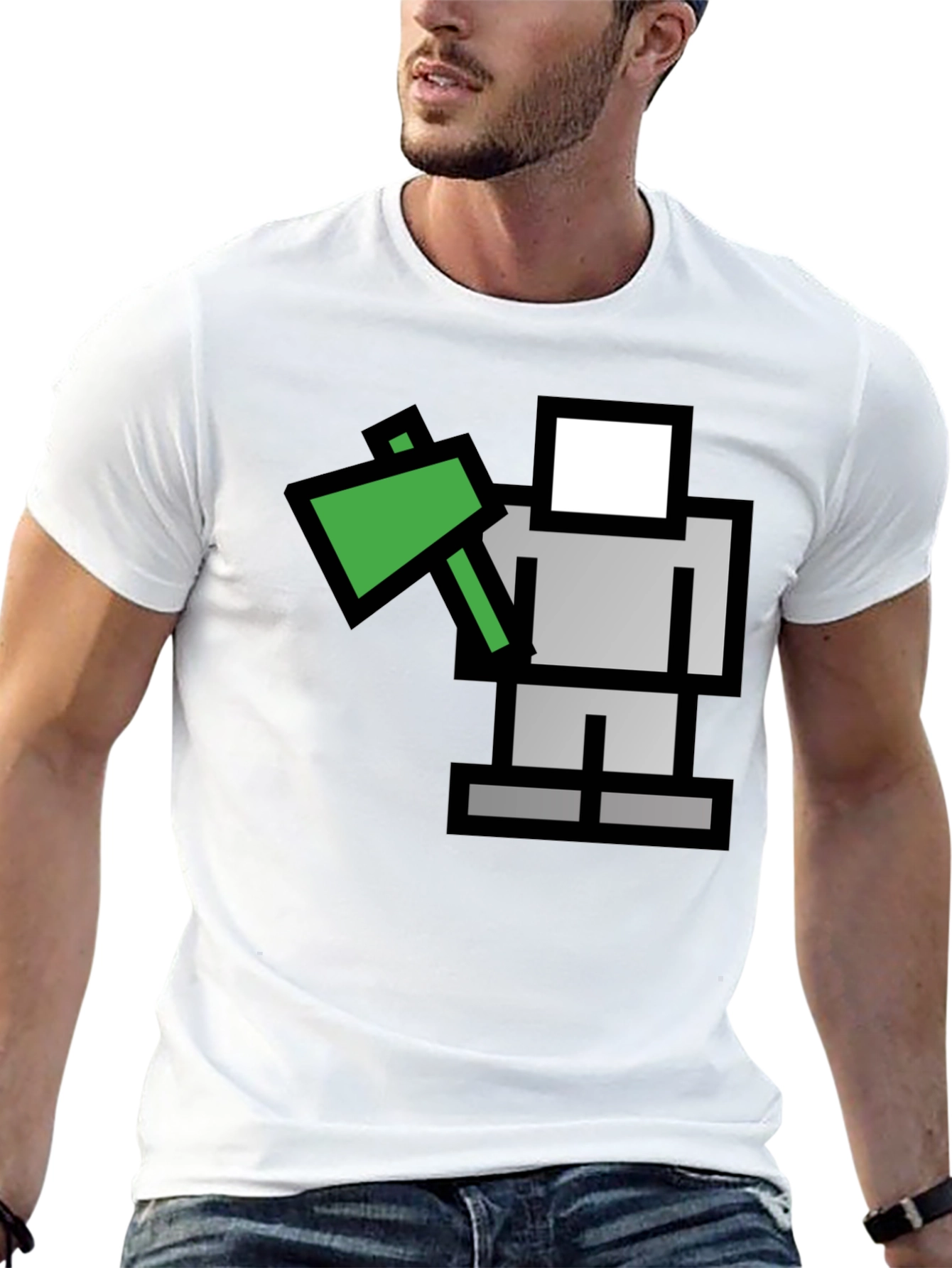 Pixelated Lumberjack Black Graphic Tee