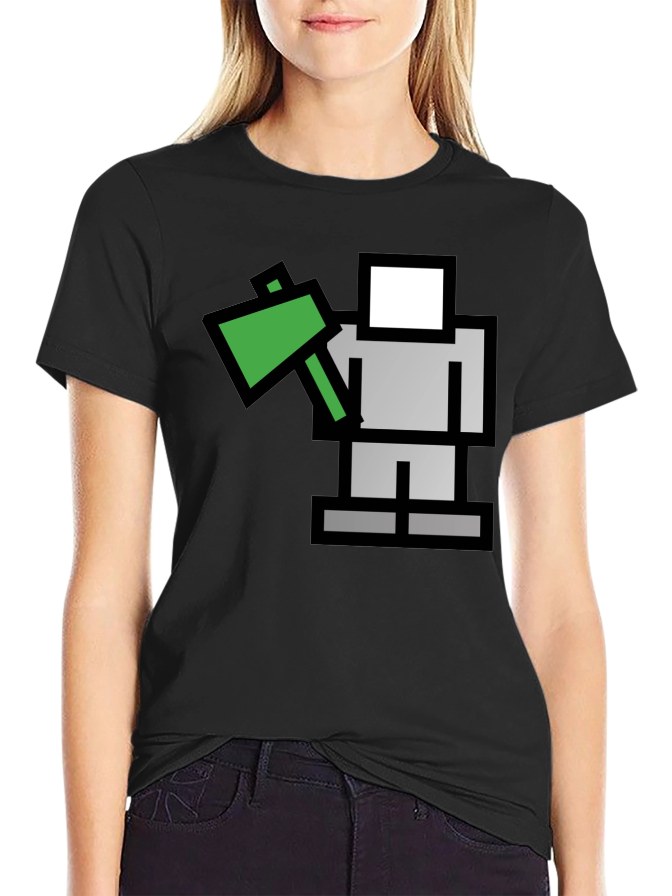 Pixelated Lumberjack Black Graphic Tee