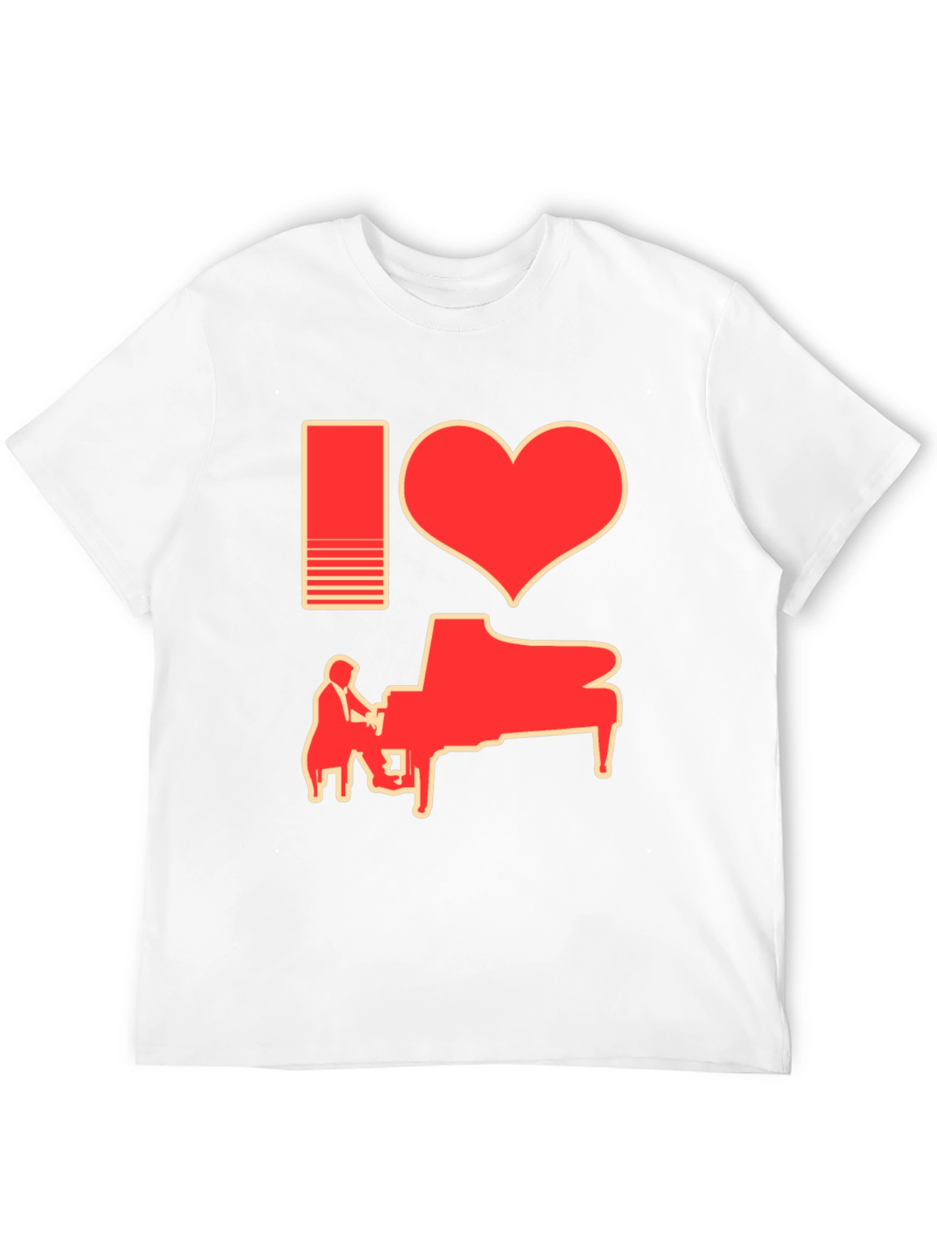 I Heart Piano Black T-Shirt