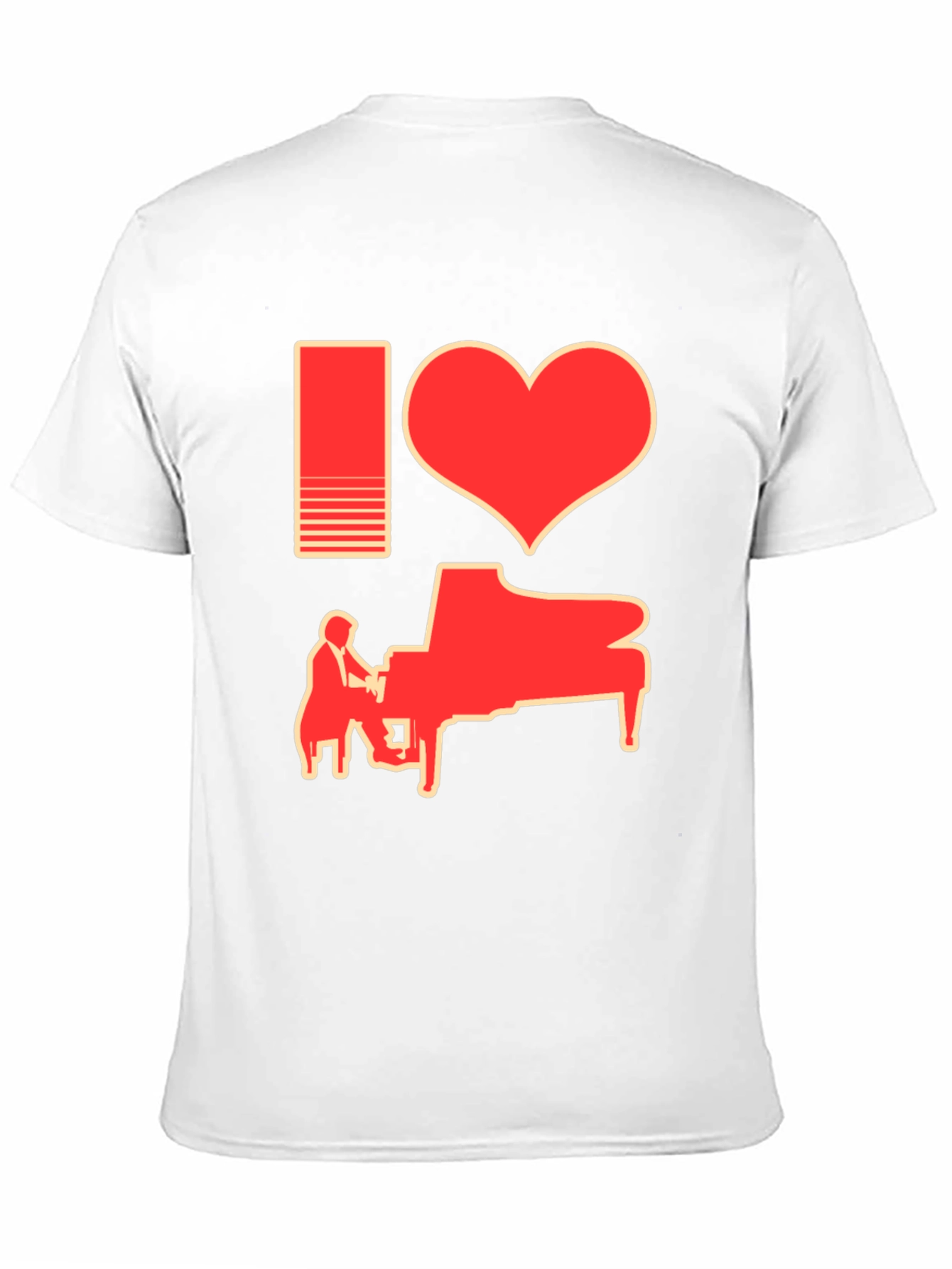 I Heart Piano Black T-Shirt