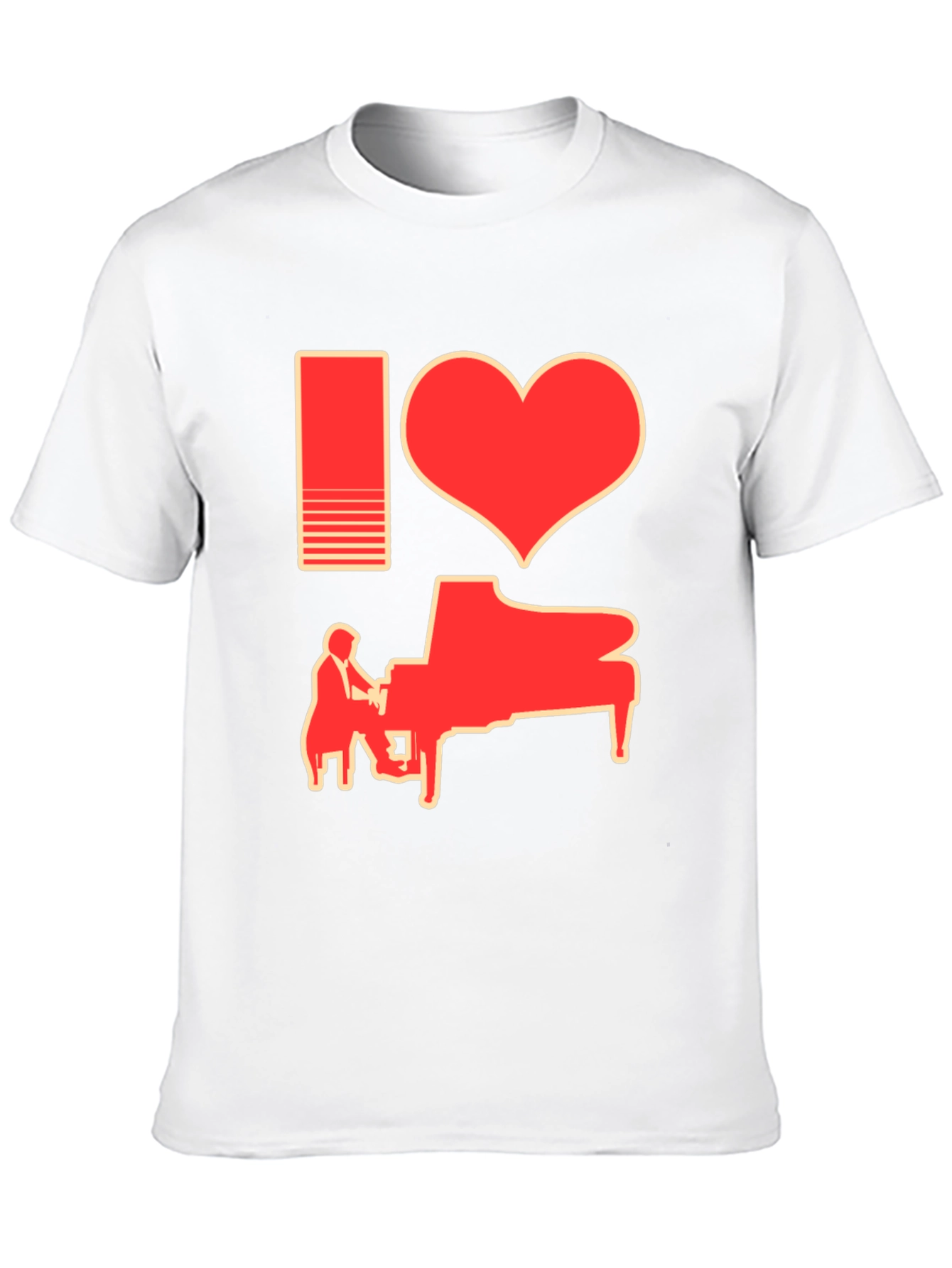 I Heart Piano Black T-Shirt