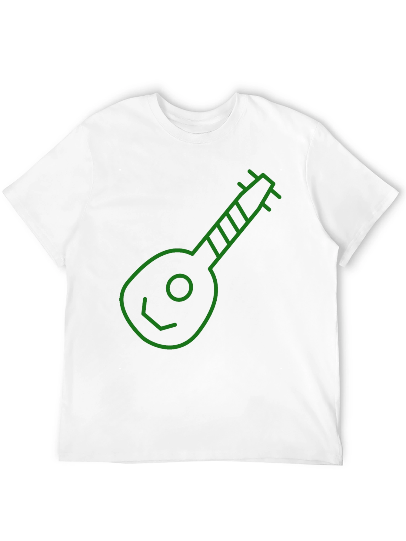 Green Ukulele Graphic Black T-Shirt