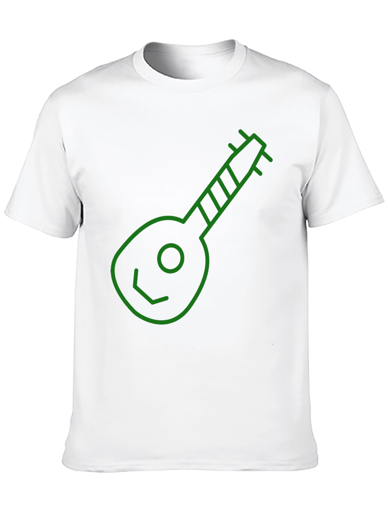 Green Ukulele Graphic Black T-Shirt