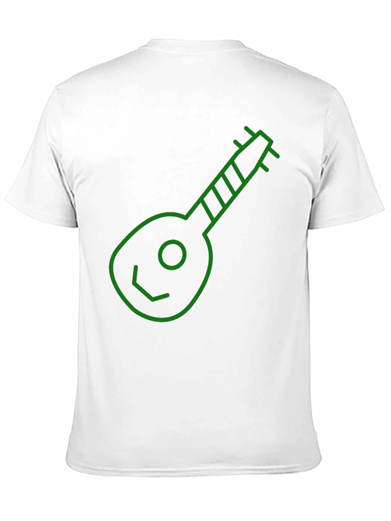 Green Ukulele Graphic Black T-Shirt