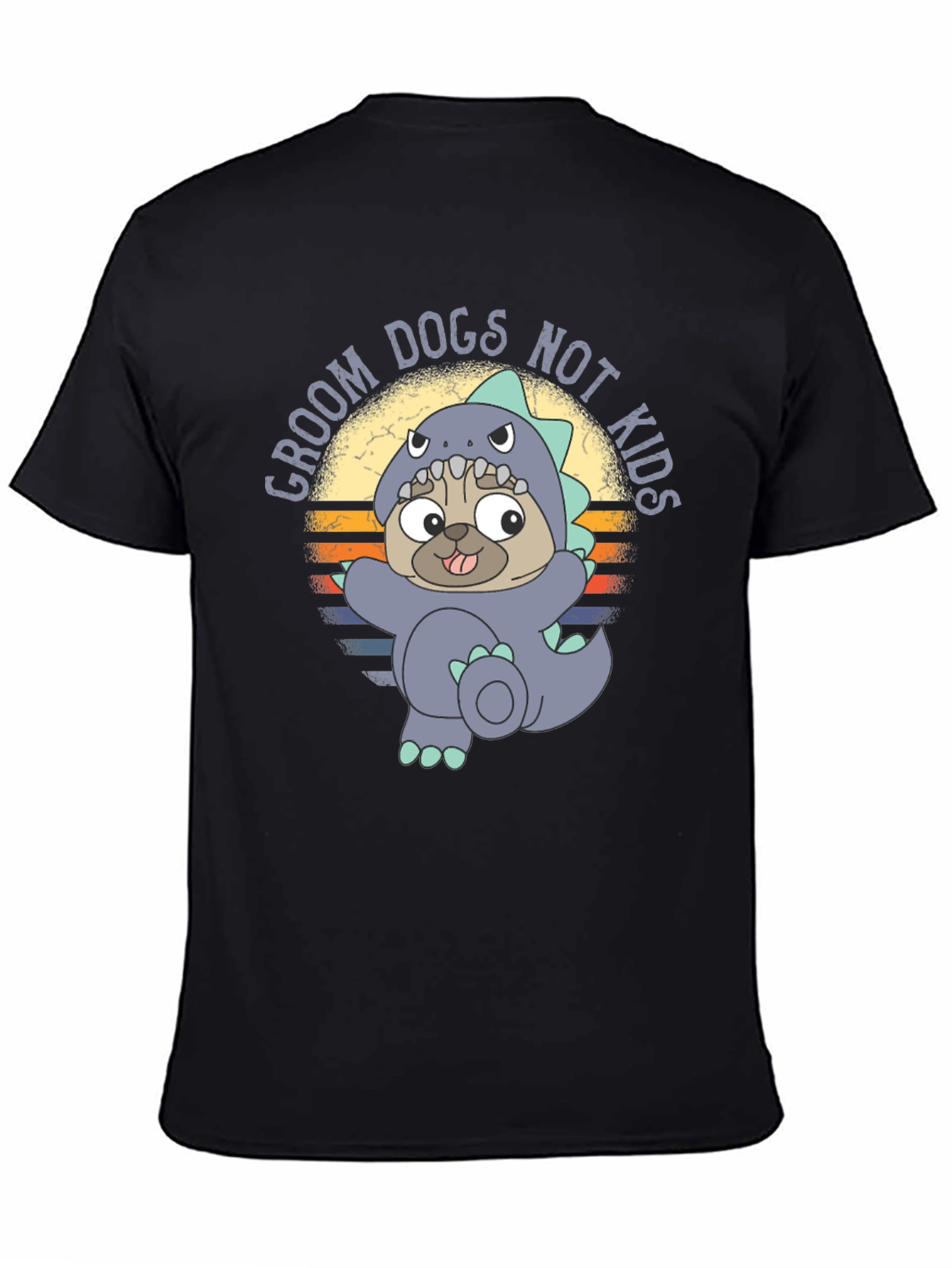 Groom Dogs Not Kids T-Shirt Pug Dino Costume