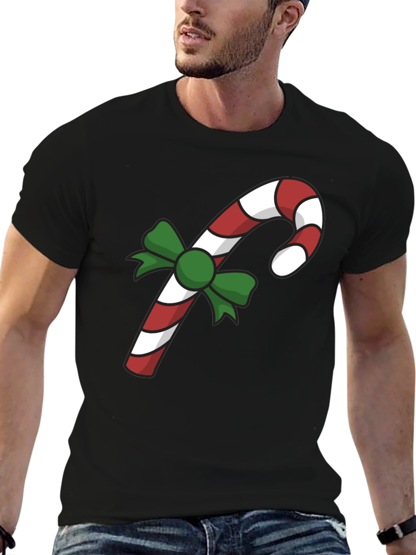Festive Candy Cane T-Shirt - Holiday Cheer