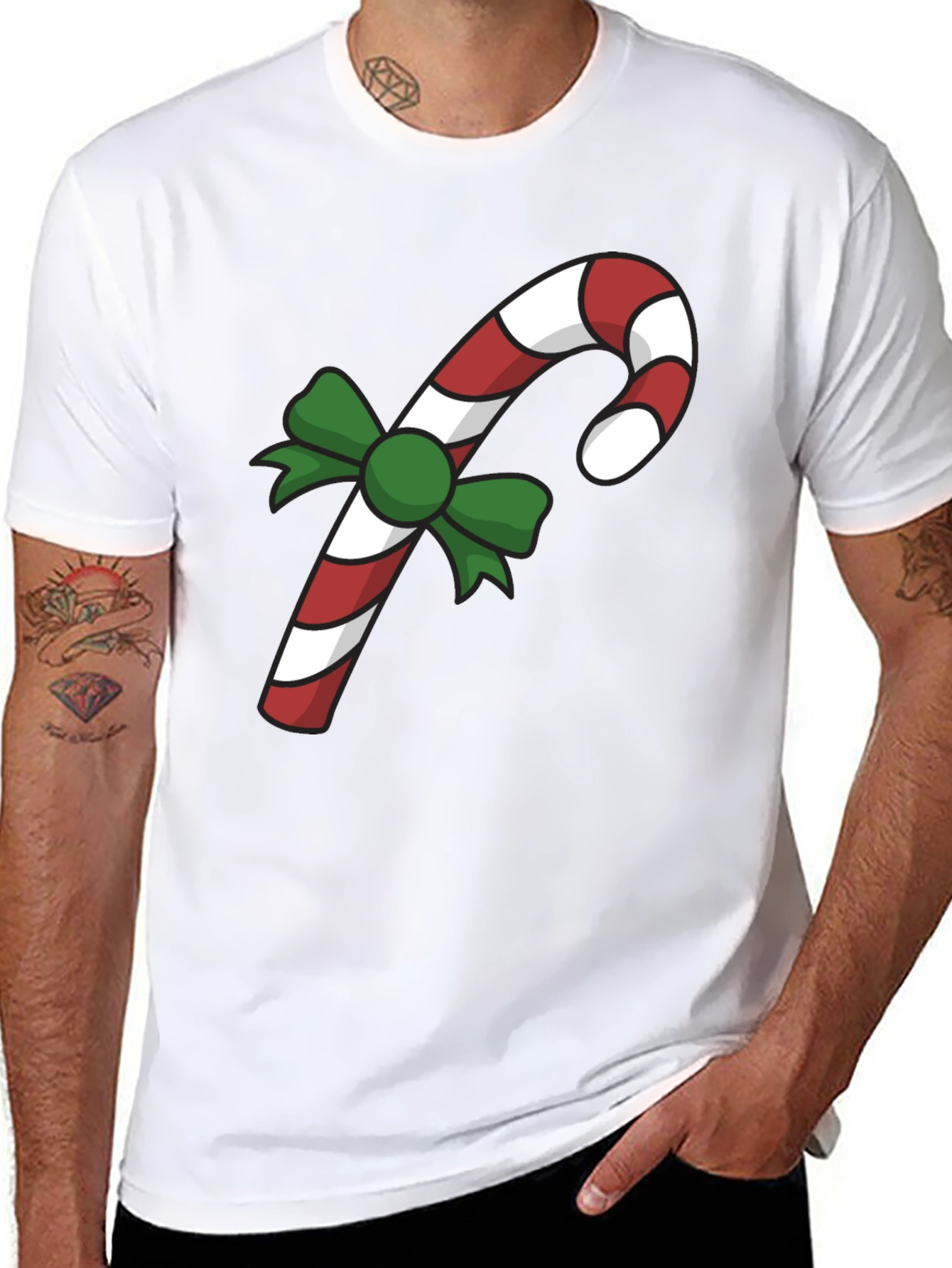 Festive Candy Cane T-Shirt - Holiday Cheer