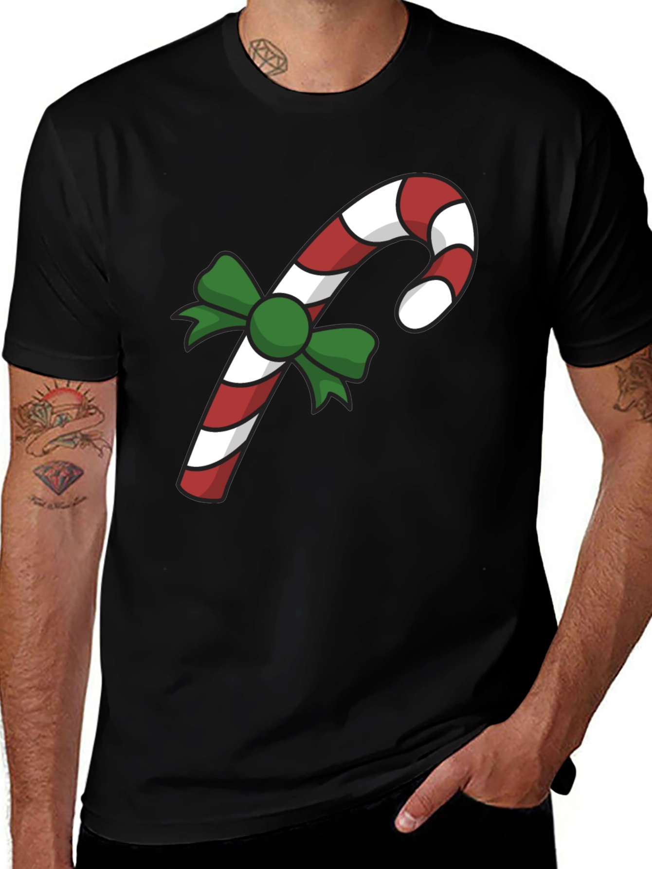 Festive Candy Cane T-Shirt - Holiday Cheer