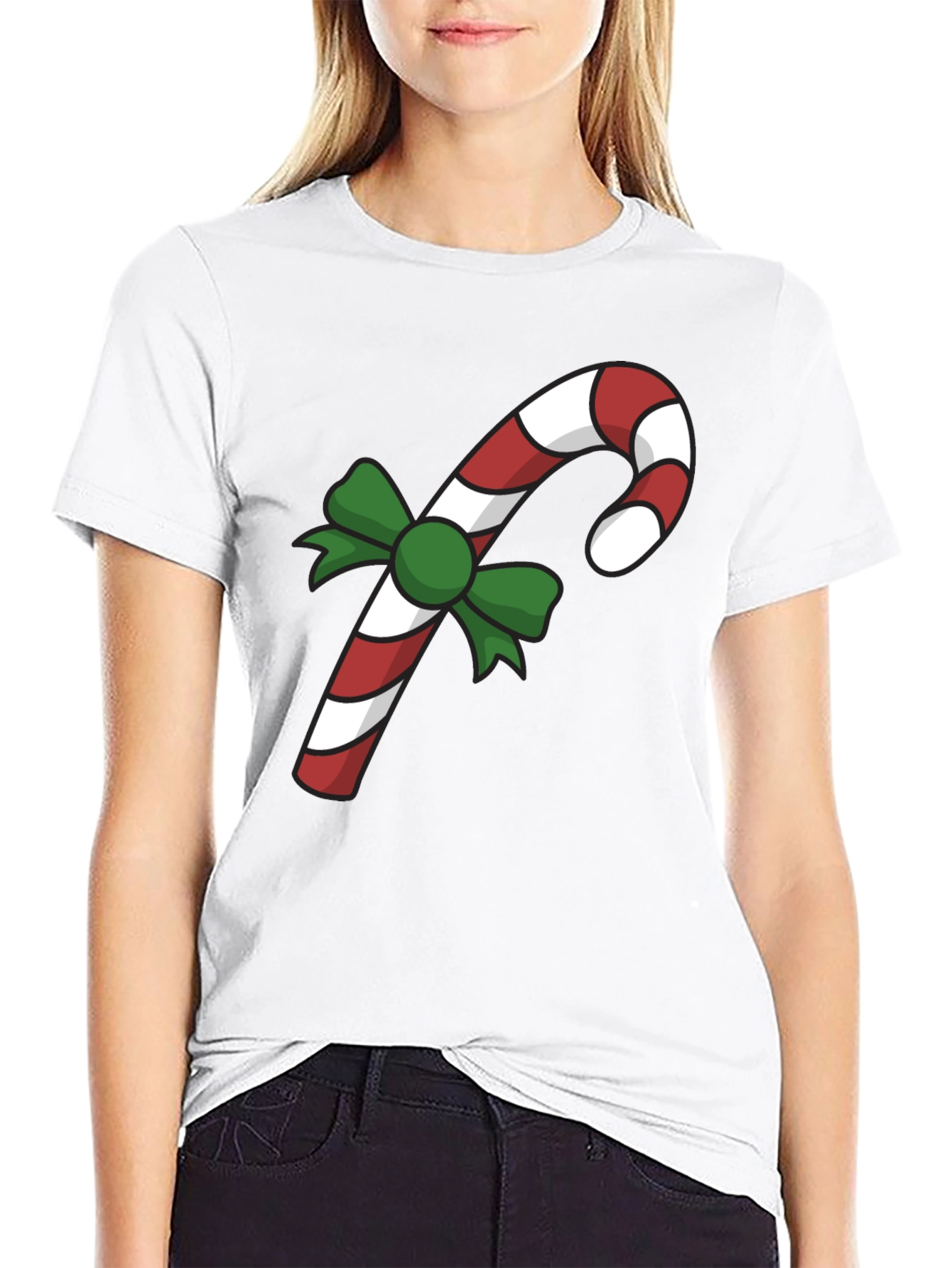 Festive Candy Cane T-Shirt - Holiday Cheer